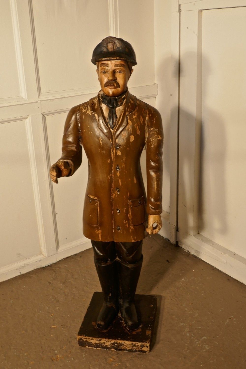 Charming 1920s Wooden Fireman Sculpture, photo buy