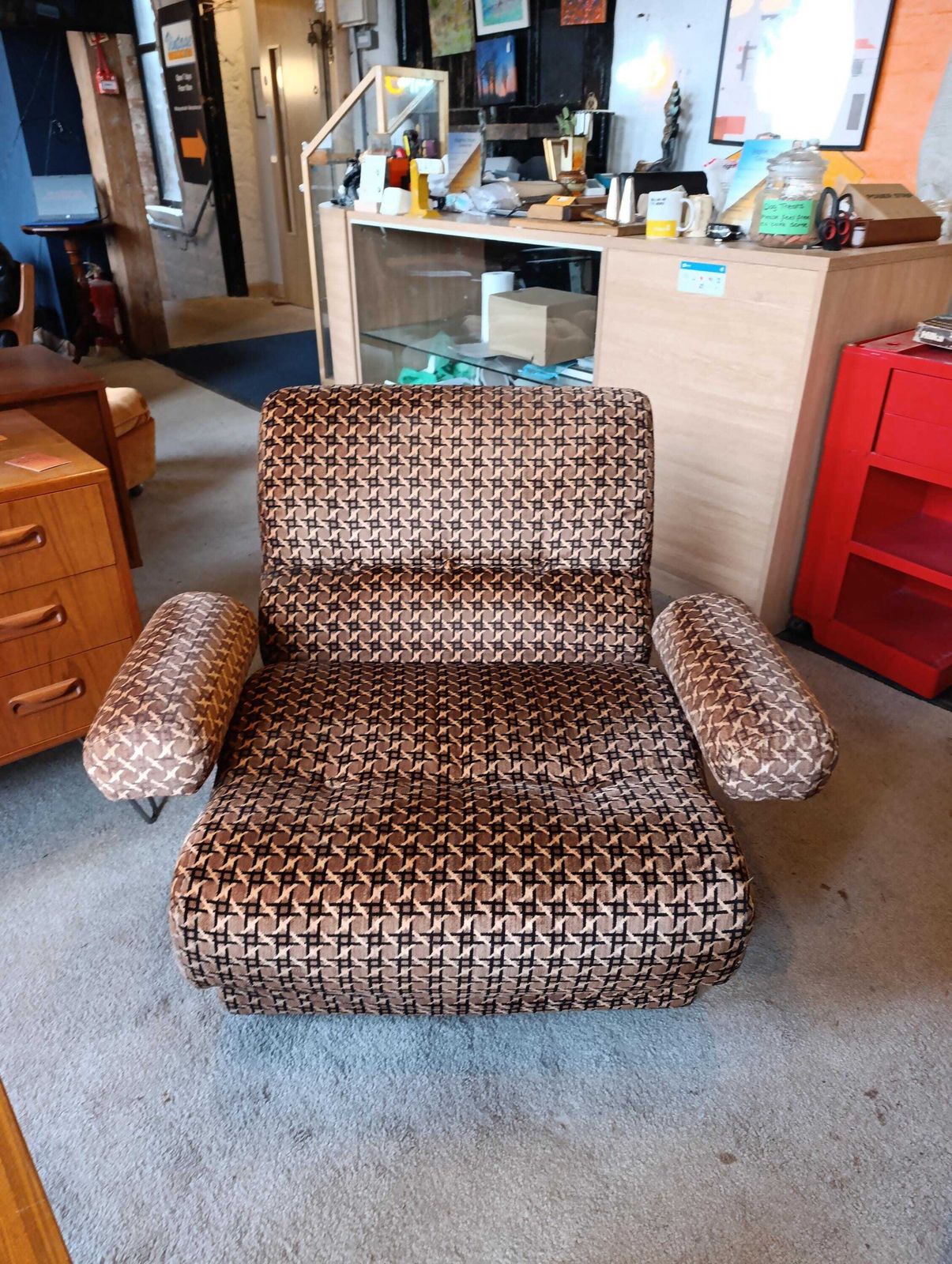Mid Century Convertible Armchair Daybed, 1970s photo furniture