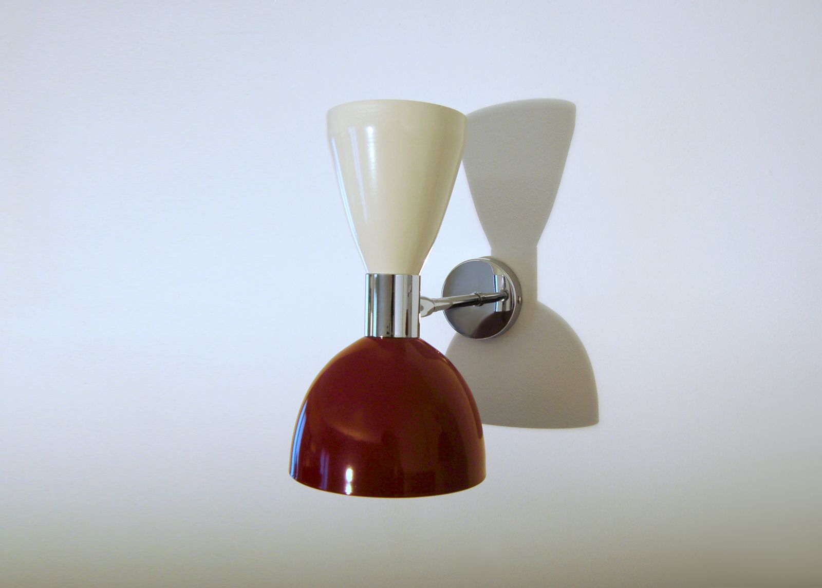 Pair Of Wall Lamp Art. A 138   Metal / Brass Chromed   White & Dark Purple photo furniture