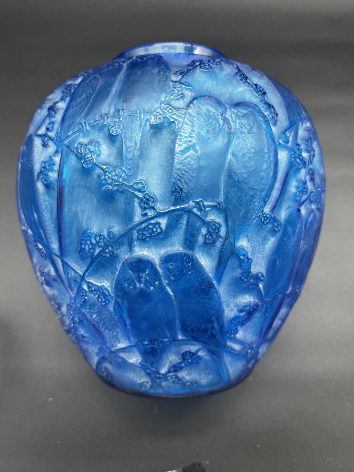 photo for sale A R.Mamique Perruche Vase By R.Lalique
