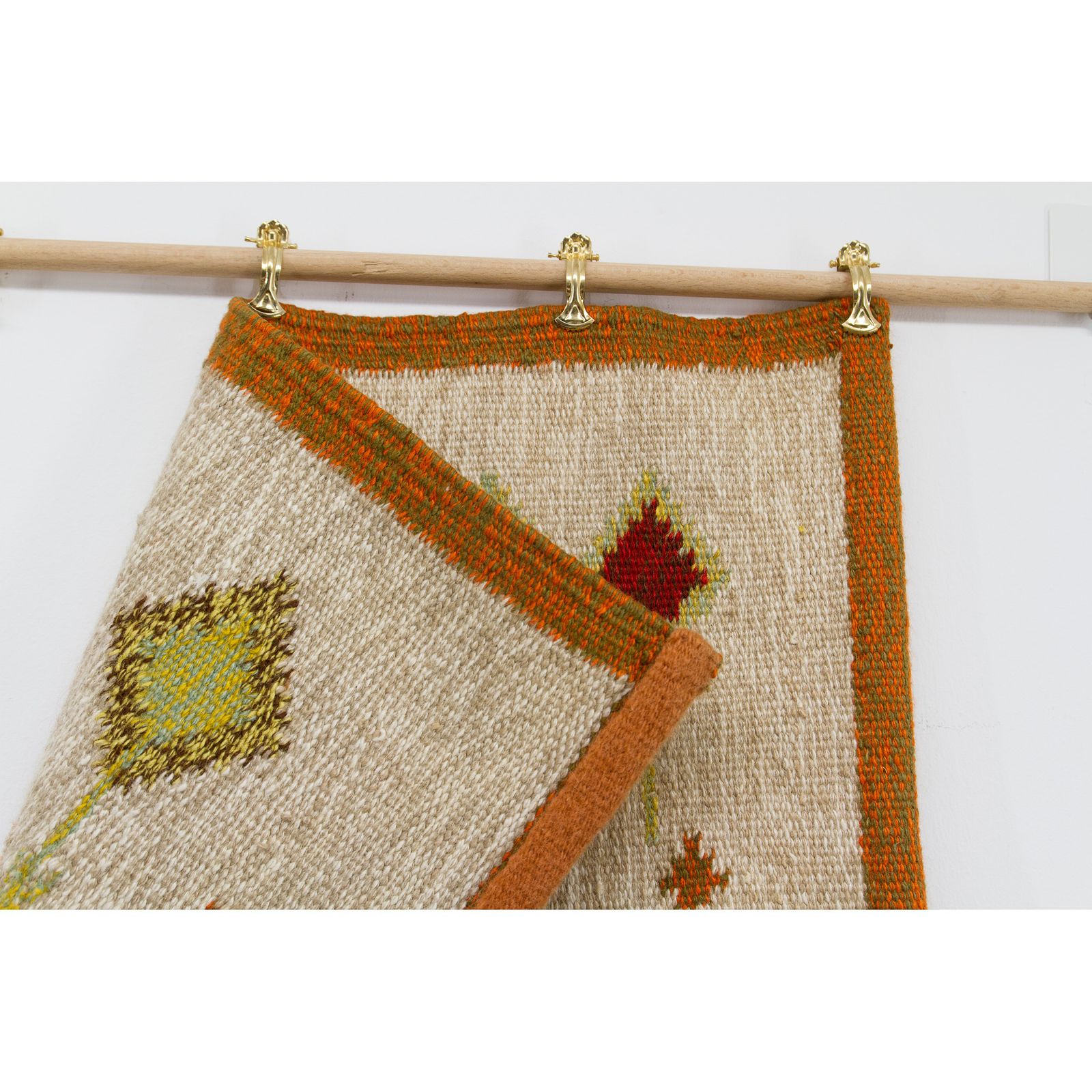 Mid Century 1970s Handwoven Wool Wall Hanging W Stylized Peacocks, By Eva Nemeth photo buy