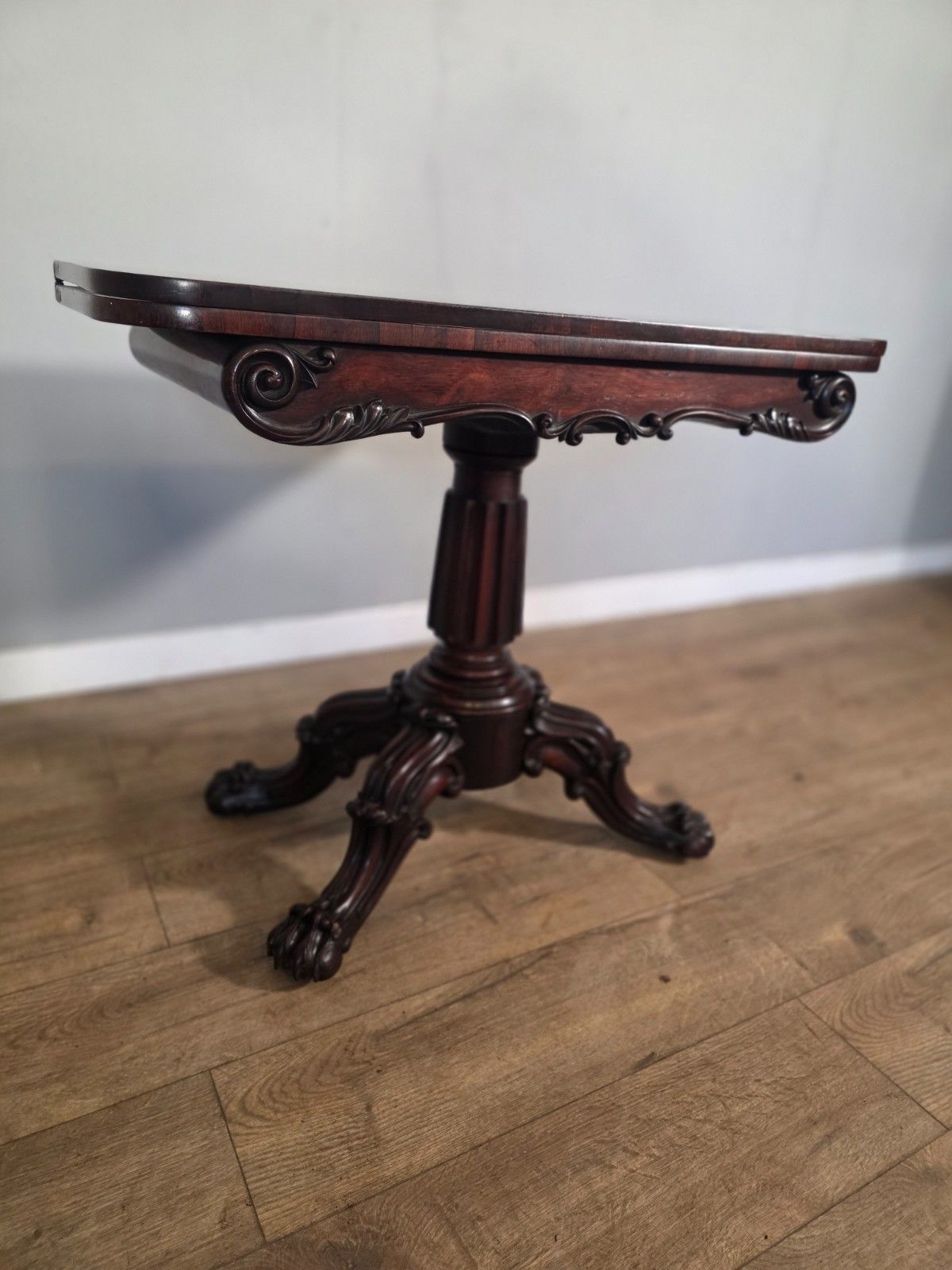 Antique Early Victorian Rosewood Tea Table 1850s photo 625.0