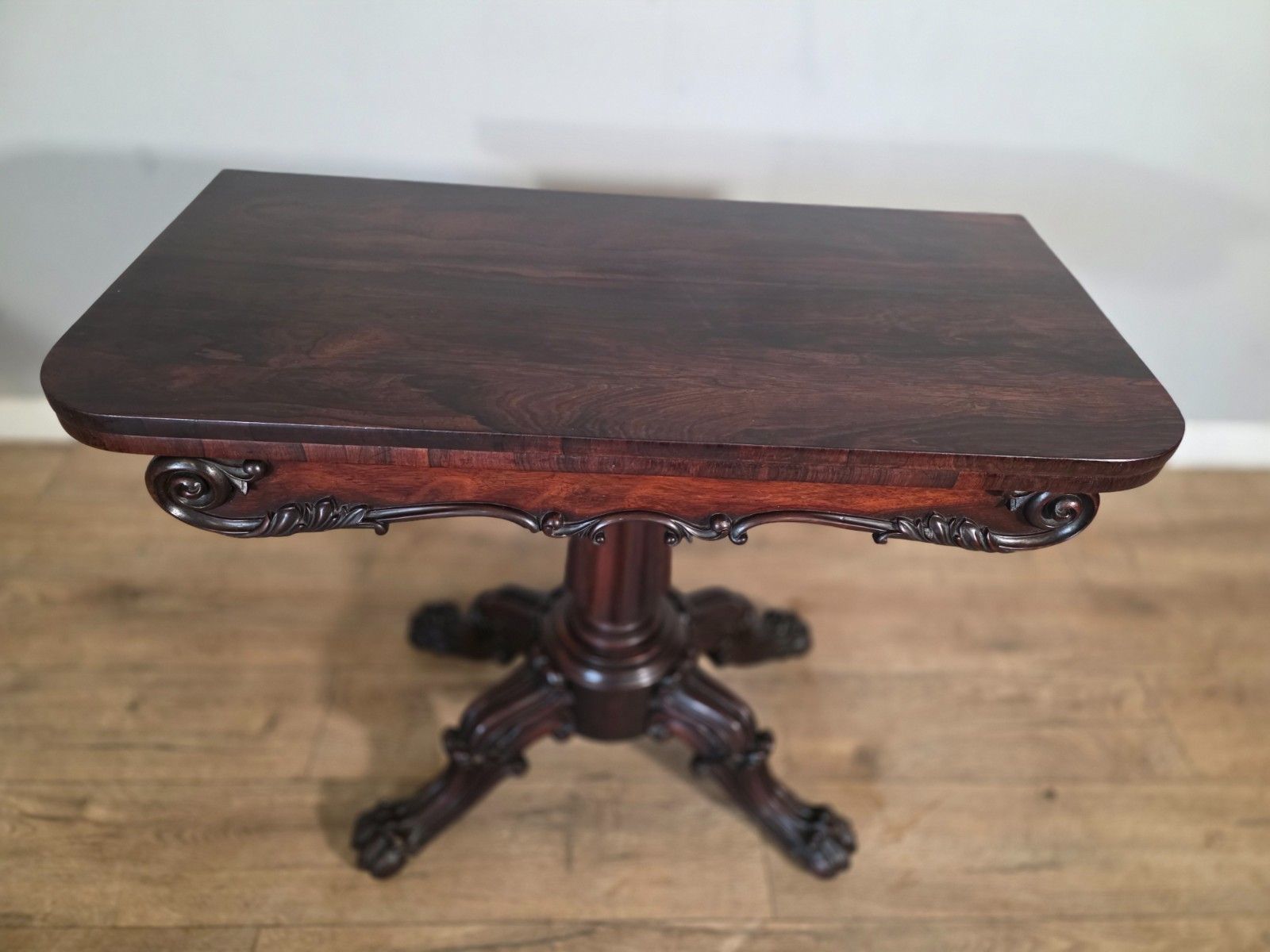 Antique Early Victorian Rosewood Tea Table 1850s photo vintage
