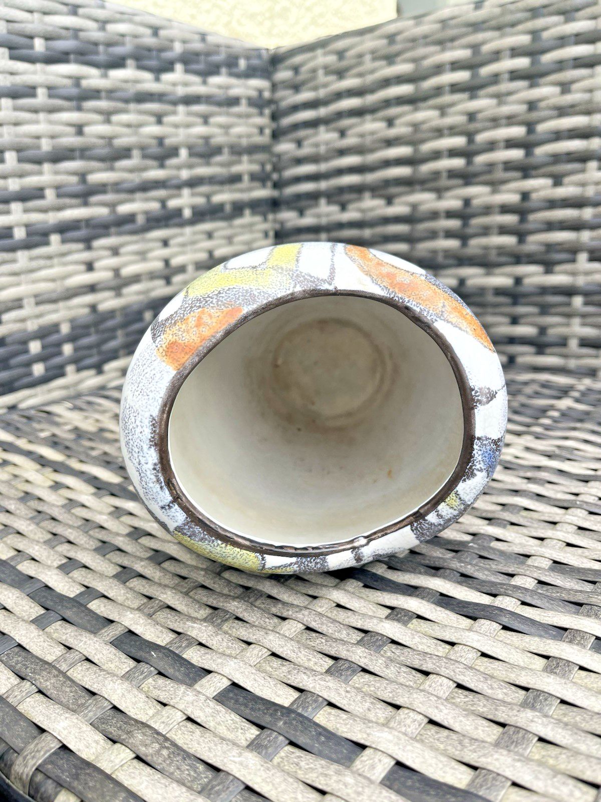 Mid Century Modern Wachtersbach West German Pottery Sonja Vase Scandi Folk Style photo vinterior