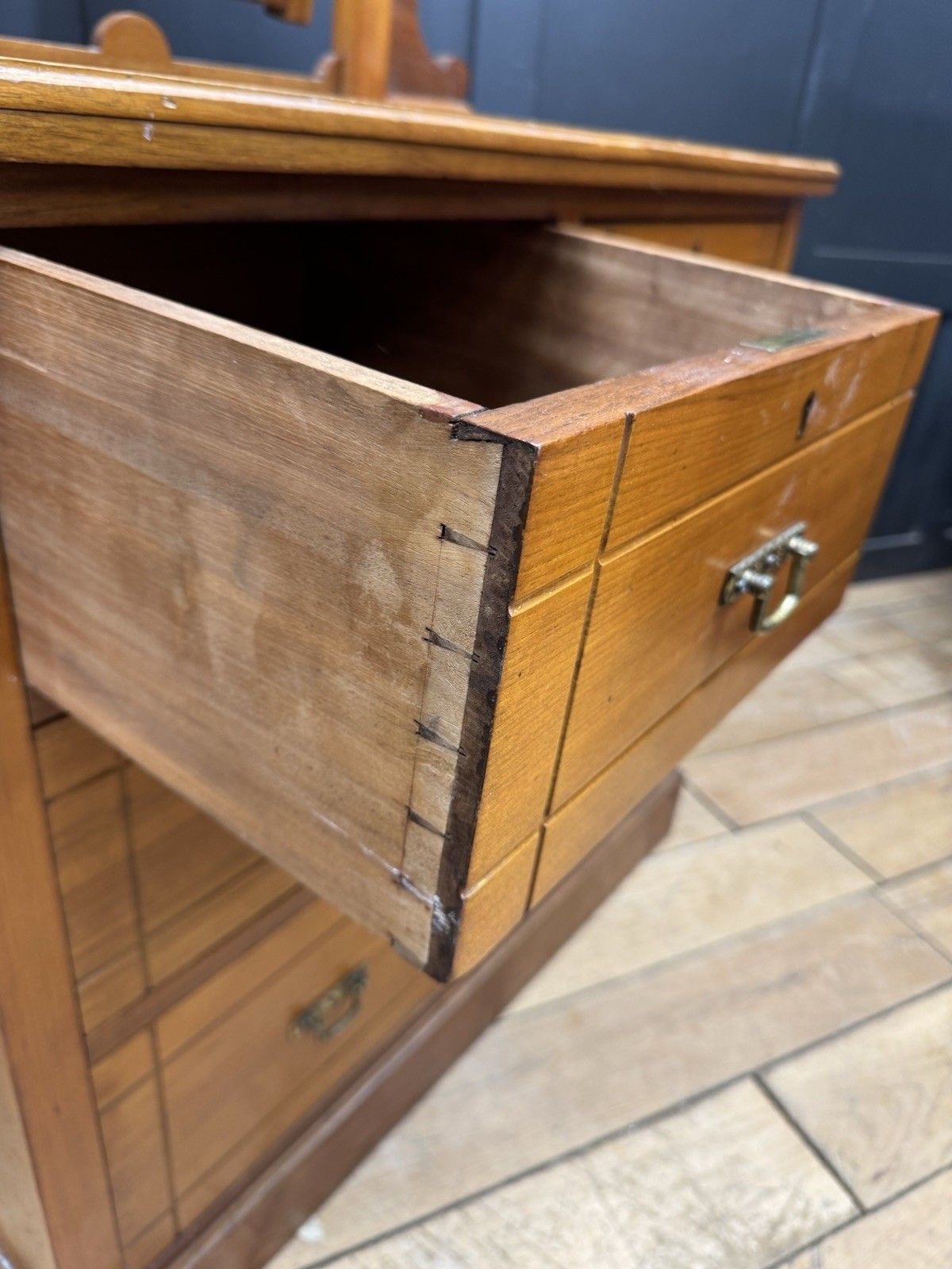 Antique Walnut Chest Of Drawers By Maple & Co \ Edwardian Dressing Table photo vintage