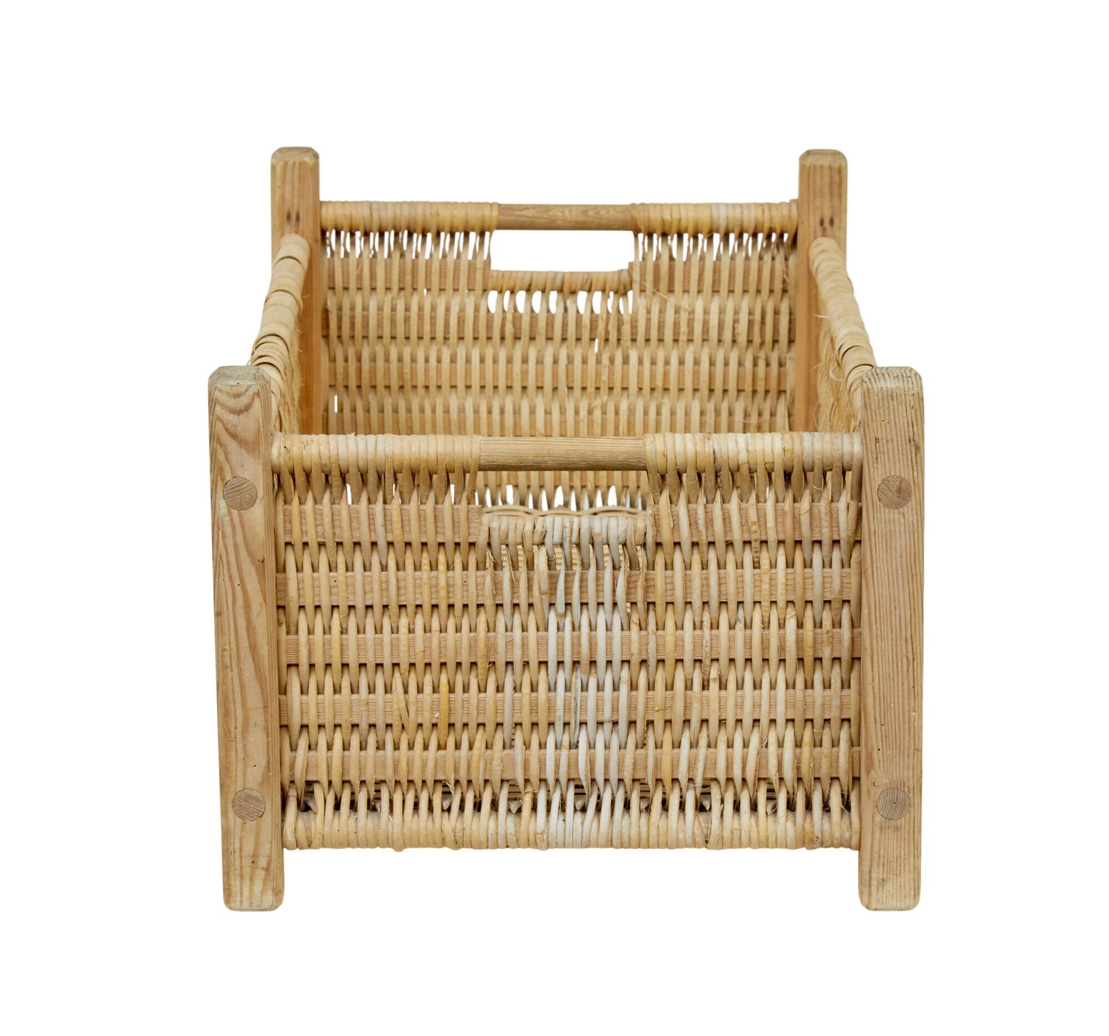 Scandinavian 19th Century Hand Woven Pine Basket photo furniture