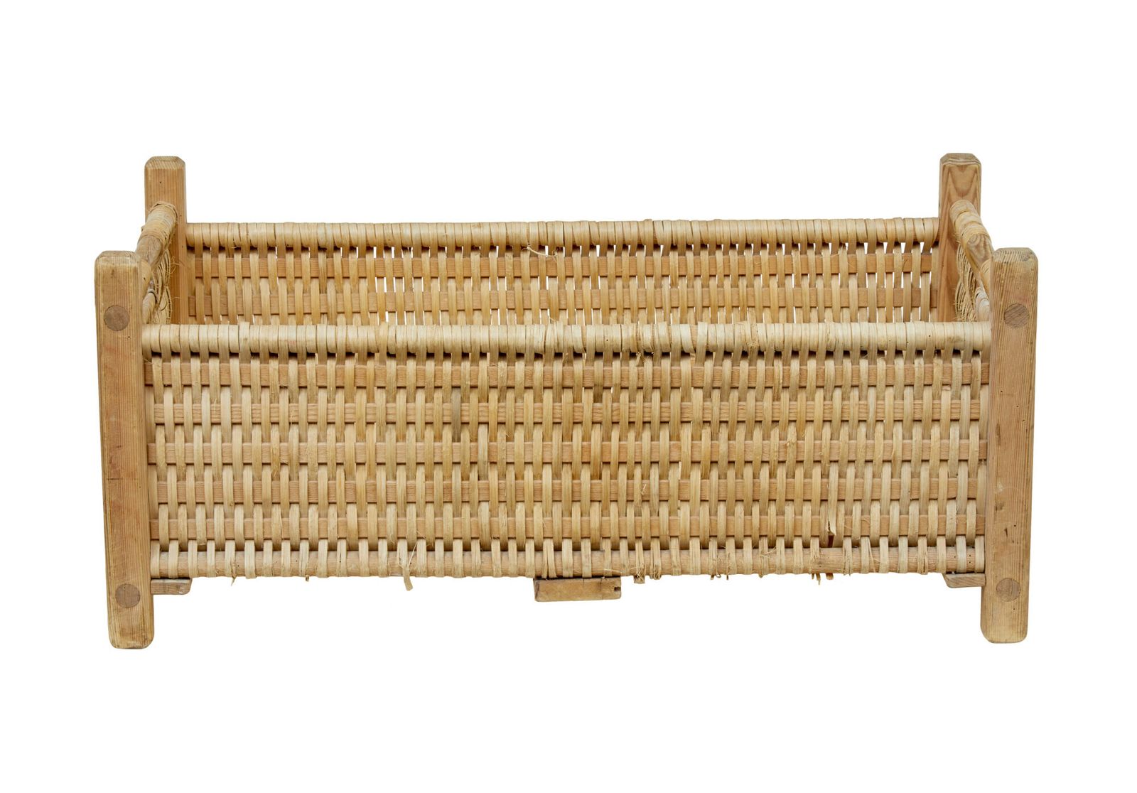Scandinavian 19th Century Hand Woven Pine Basket photo for sale