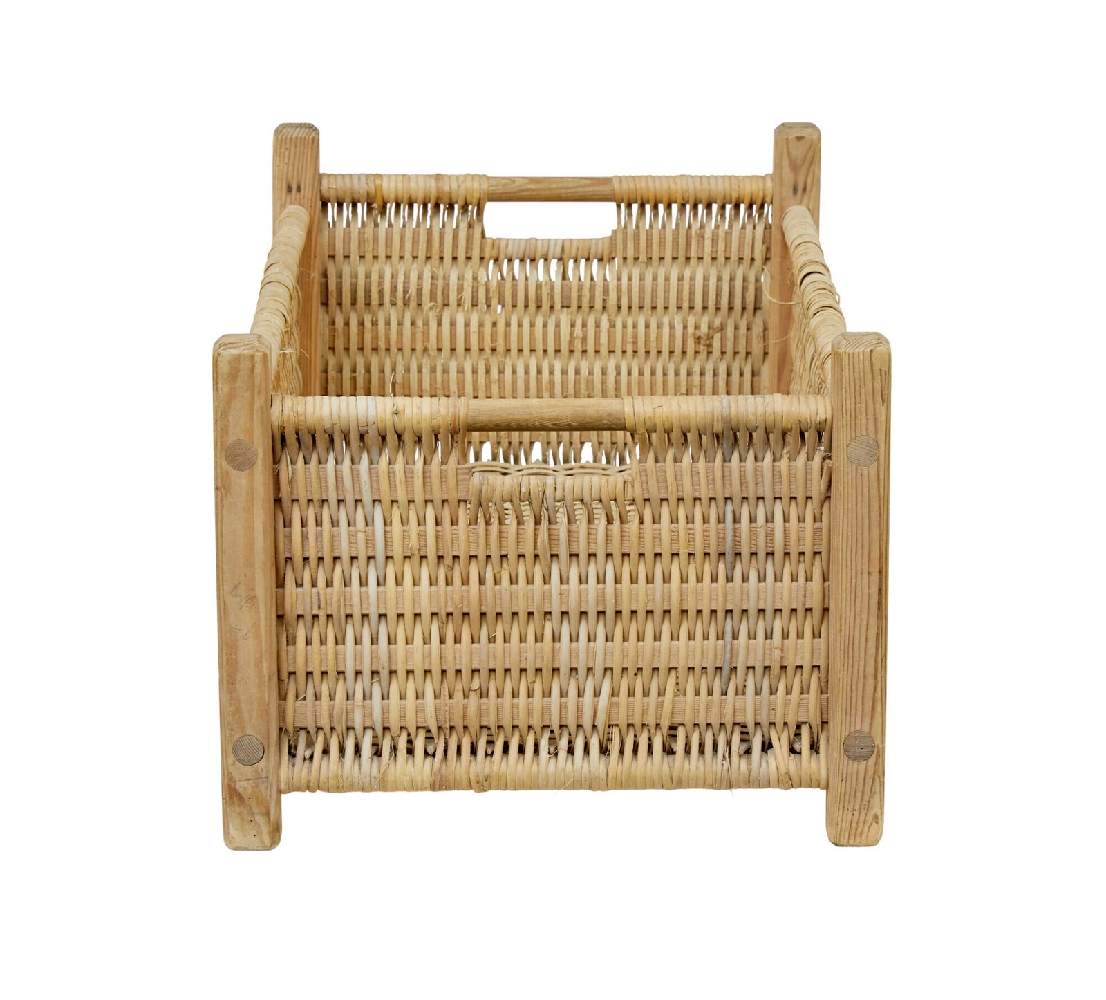 Scandinavian 19th Century Hand Woven Pine Basket photo Home Decor