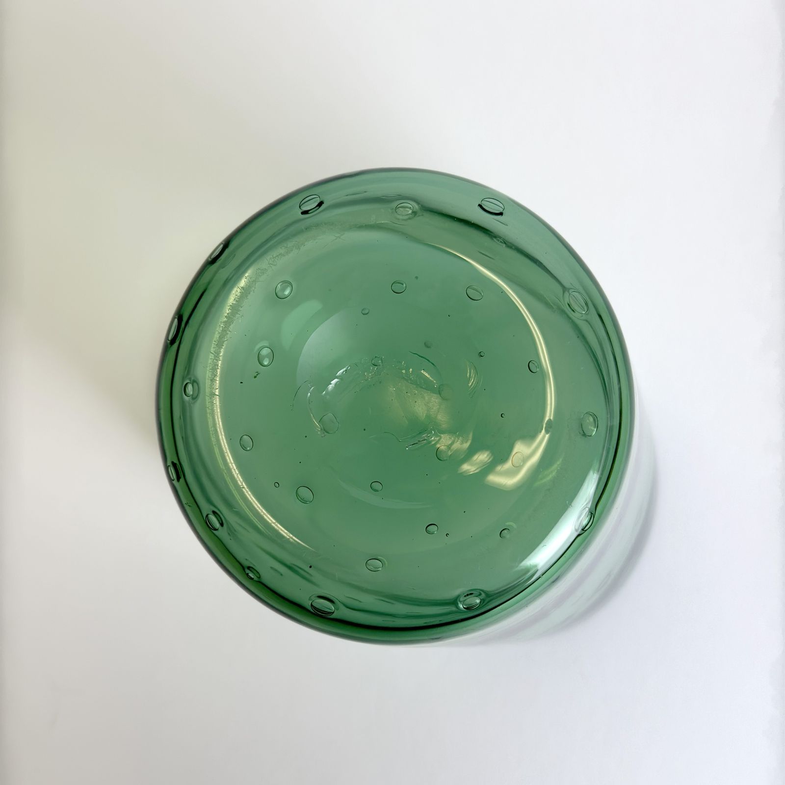 photo furniture 1950s Empoli Vetro Verde Bullicante Glass Vase, Italy