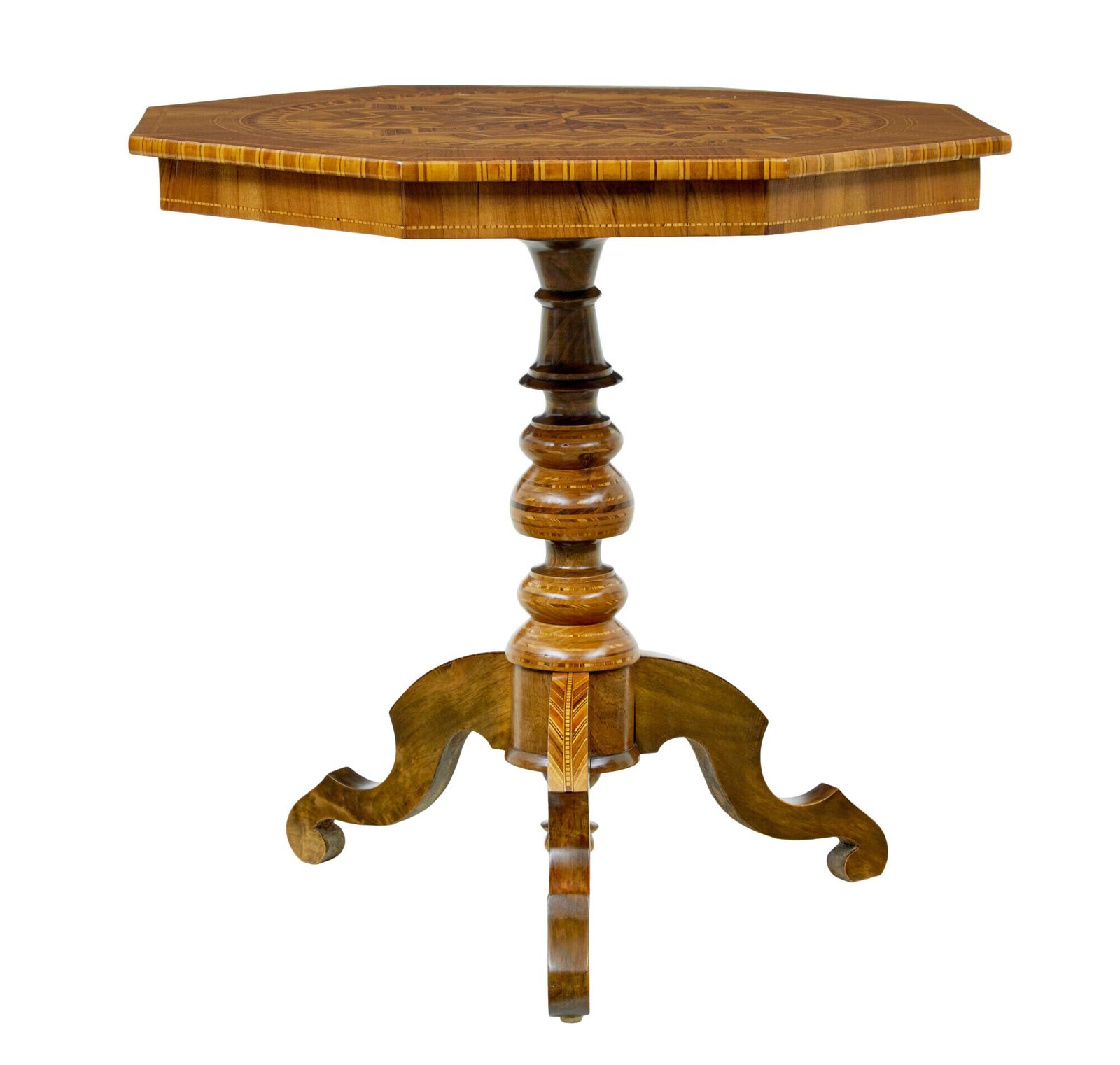 photo for sale Italian 19th Century Inlaid Walnut Sorrento Table