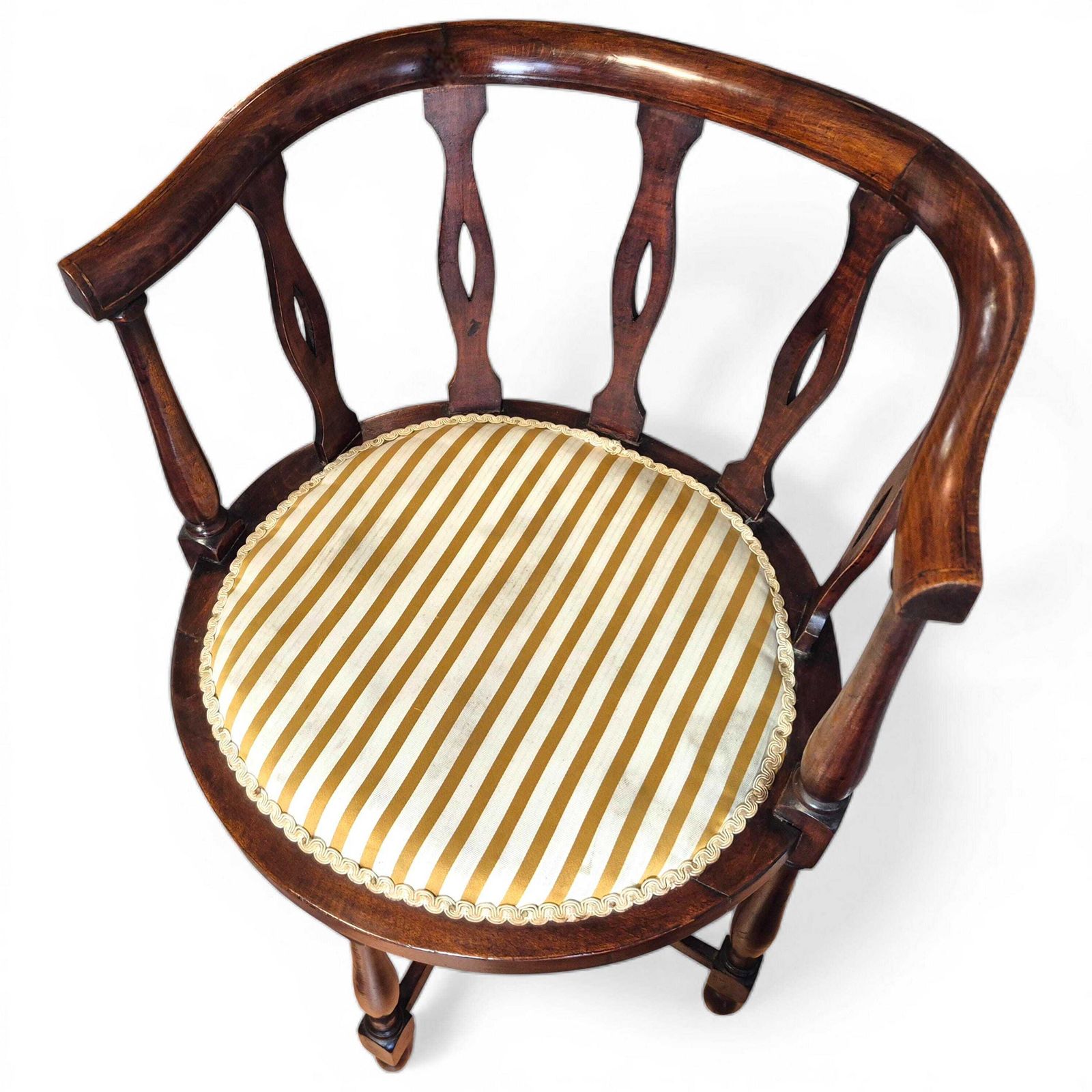 Pair Antique Victorian Mahogany Tub Chairs C1900 | Pierced Back Armchairs | Drawing Room Seating photo 470.0