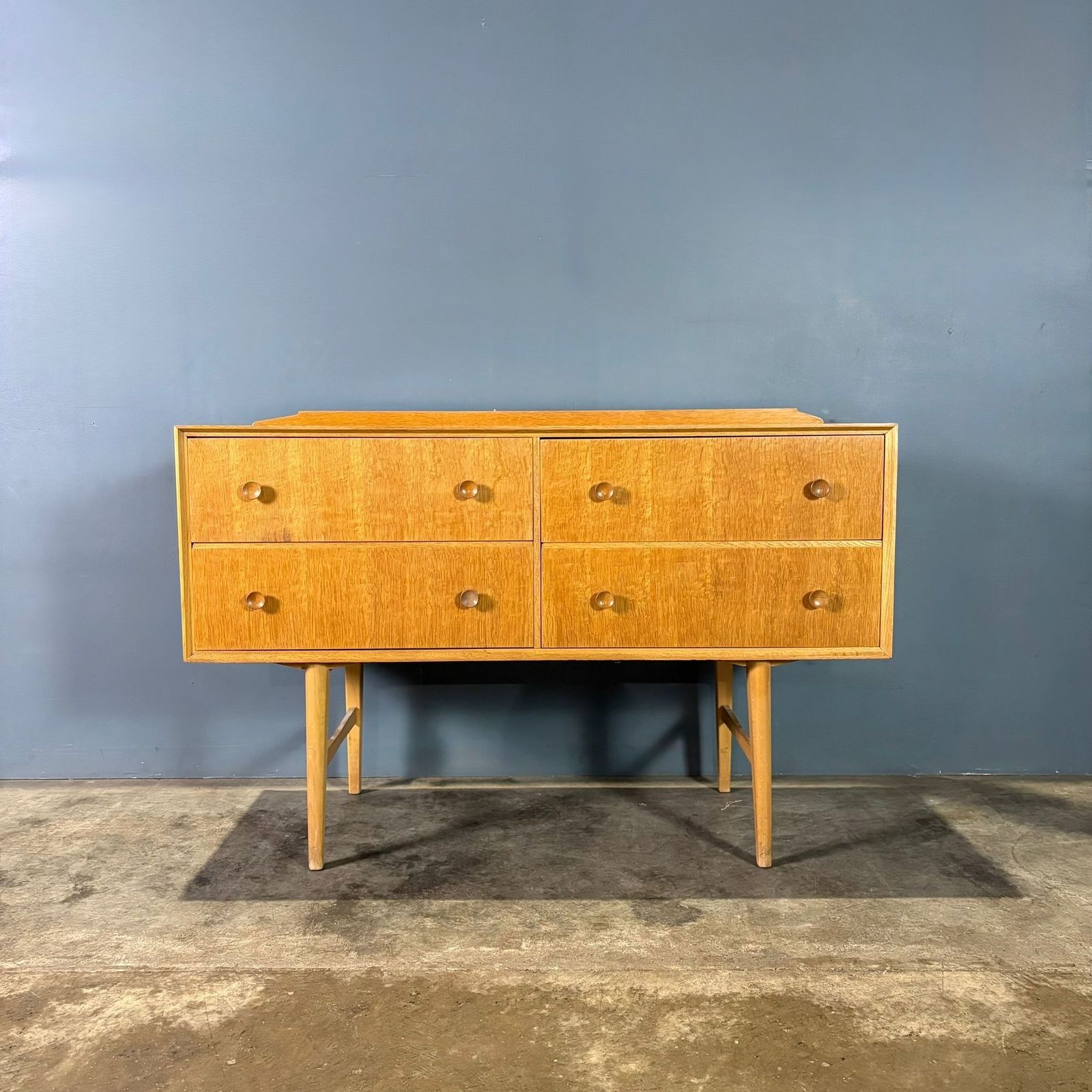 Meredew Oak Sideboard/Chest Of Drawers Mid Century Retro Mcm Set 1