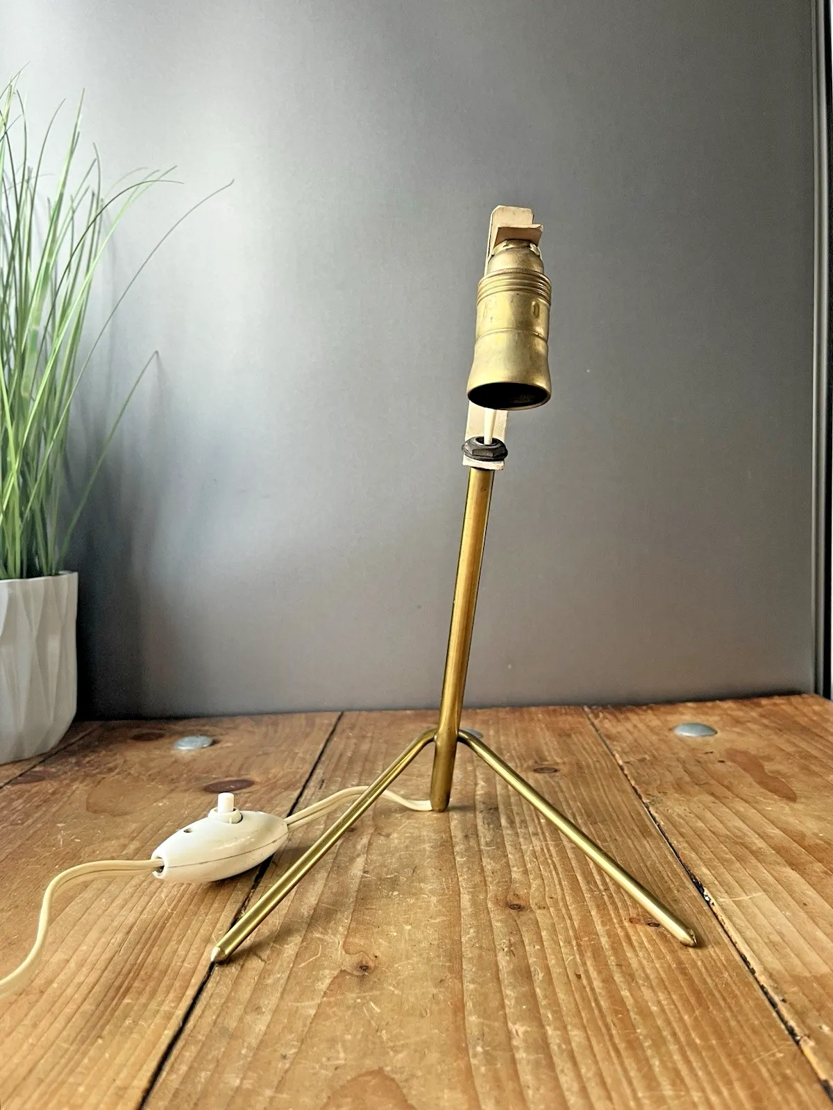 50's Mid Century Modern French Brass Cocotte Desk Lamp Light In Style Of Lacroix photo buy