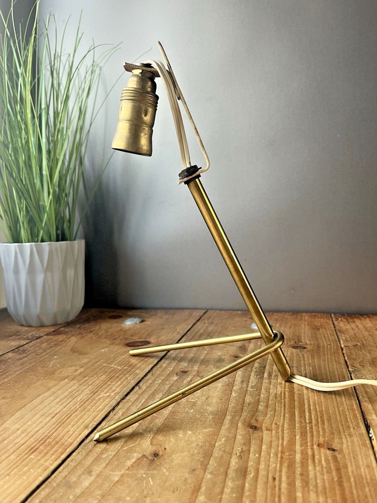 photo furniture 50's Mid Century Modern French Brass Cocotte Desk Lamp Light In Style Of Lacroix