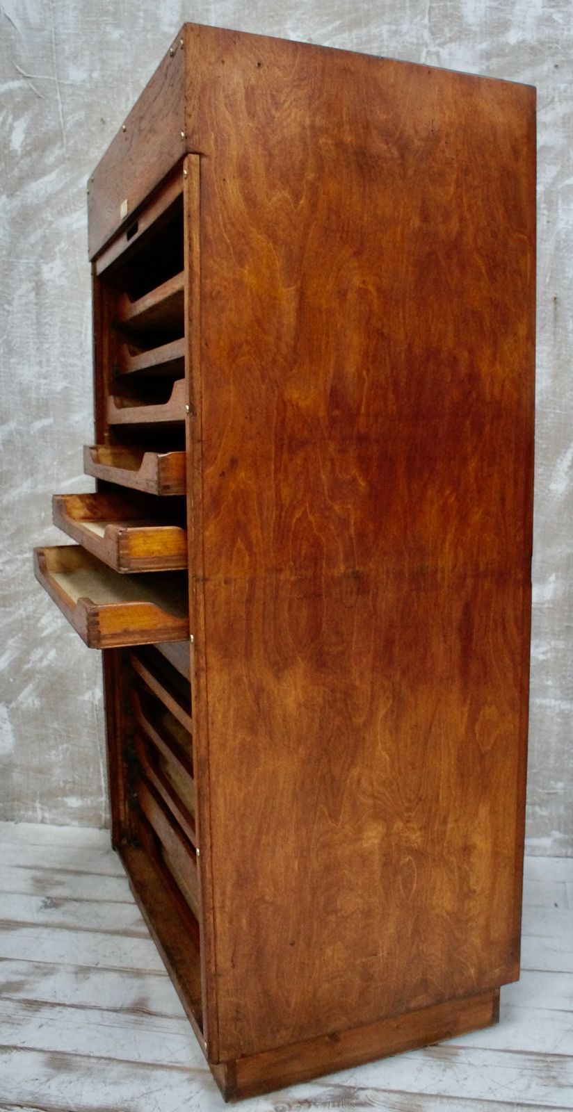 Antique Oak Warings Tambour Plans Chest photo buy
