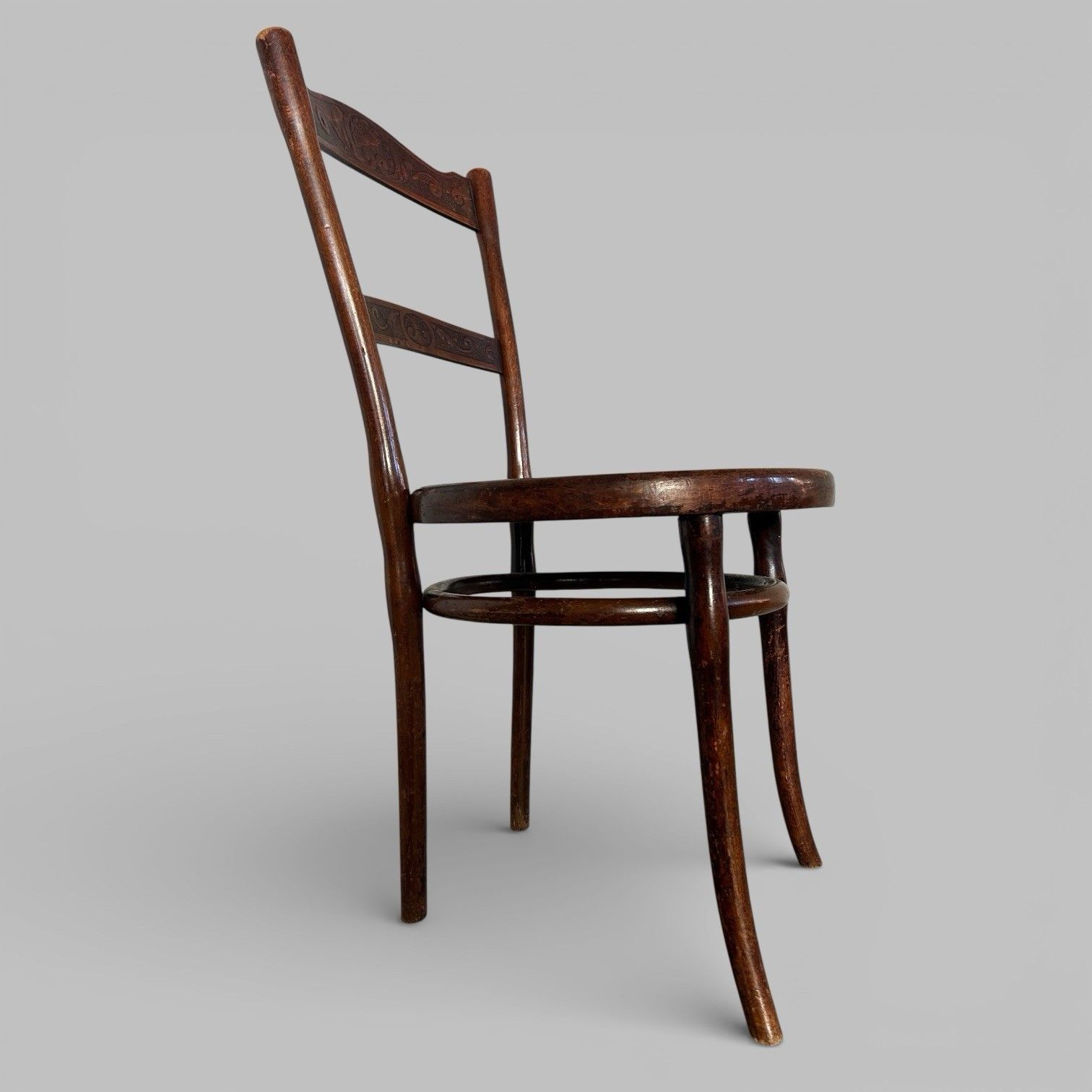 Antique Thonet Bentwood Dining Chair With Embossed Seat photo 165.0