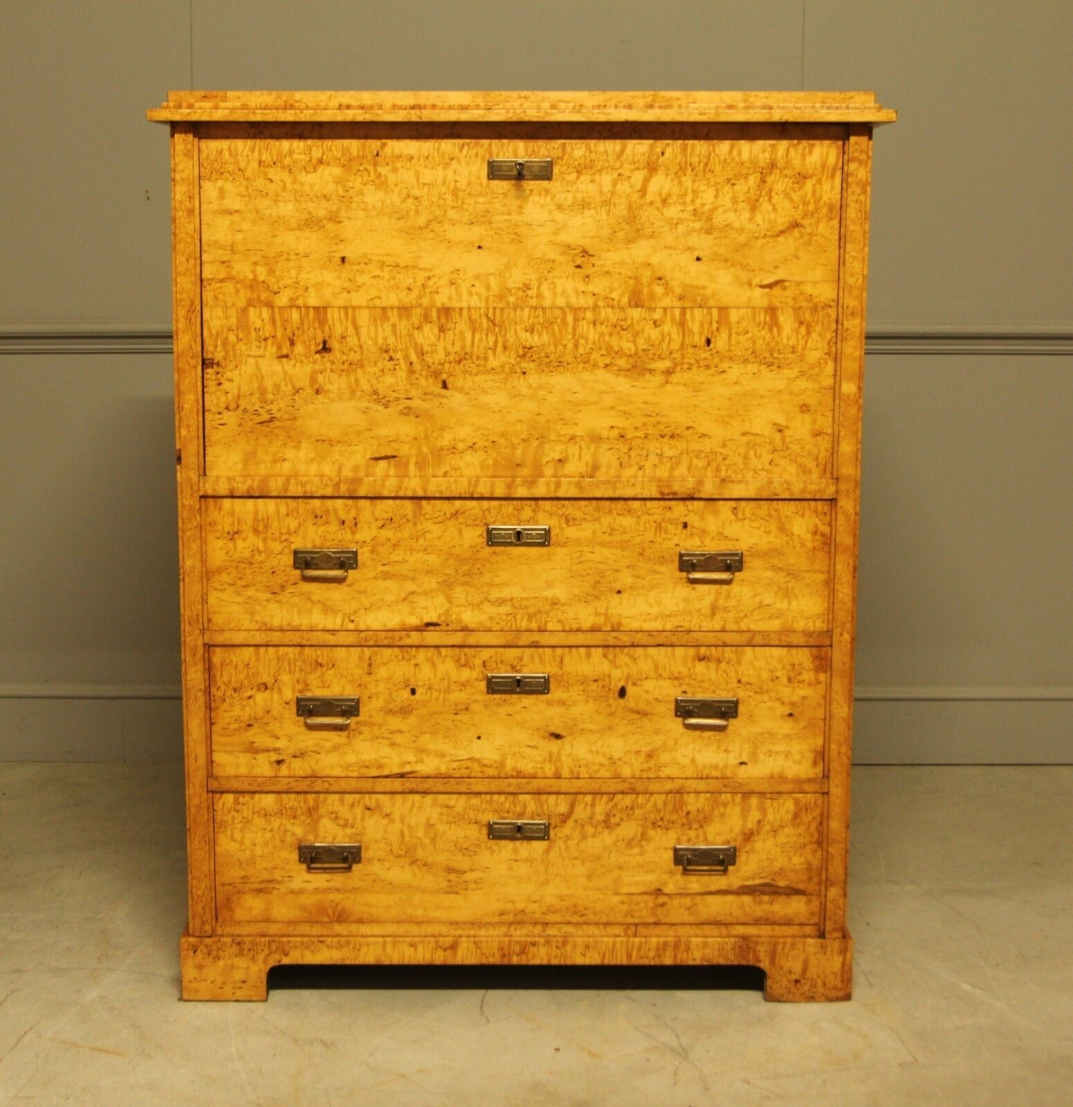 19th‑Century Swedish Masur Birch Secretaire