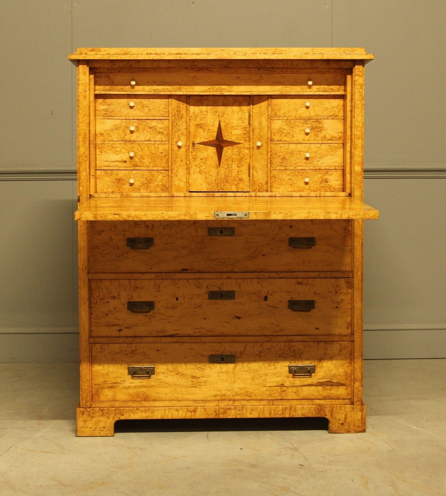 19th‑Century Swedish Masur Birch Secretaire photo Furniture