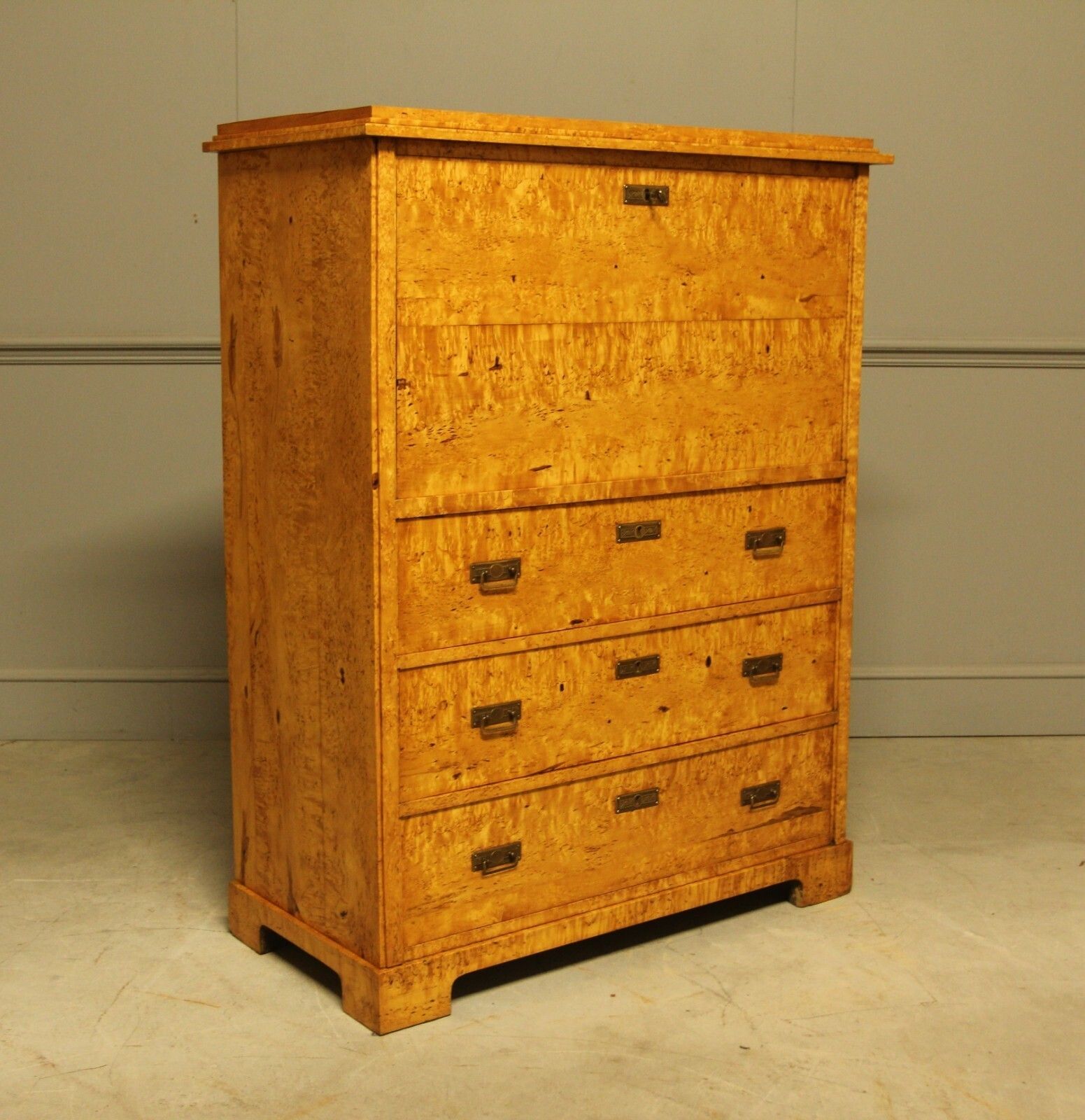 19th‑Century Swedish Masur Birch Secretaire photo buy