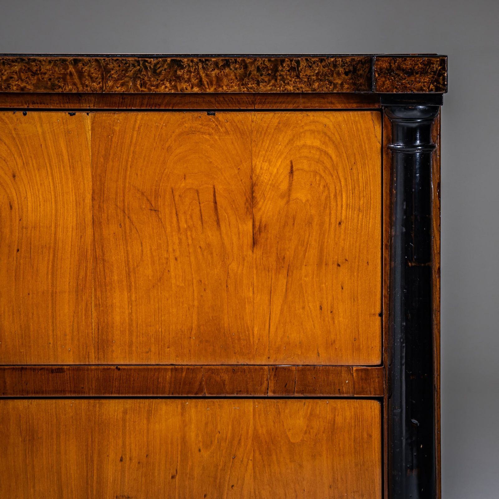 Biedermeier Chest Of Drawers With Burl Veneer, Southern Germany, Circa 1820 photo vintage