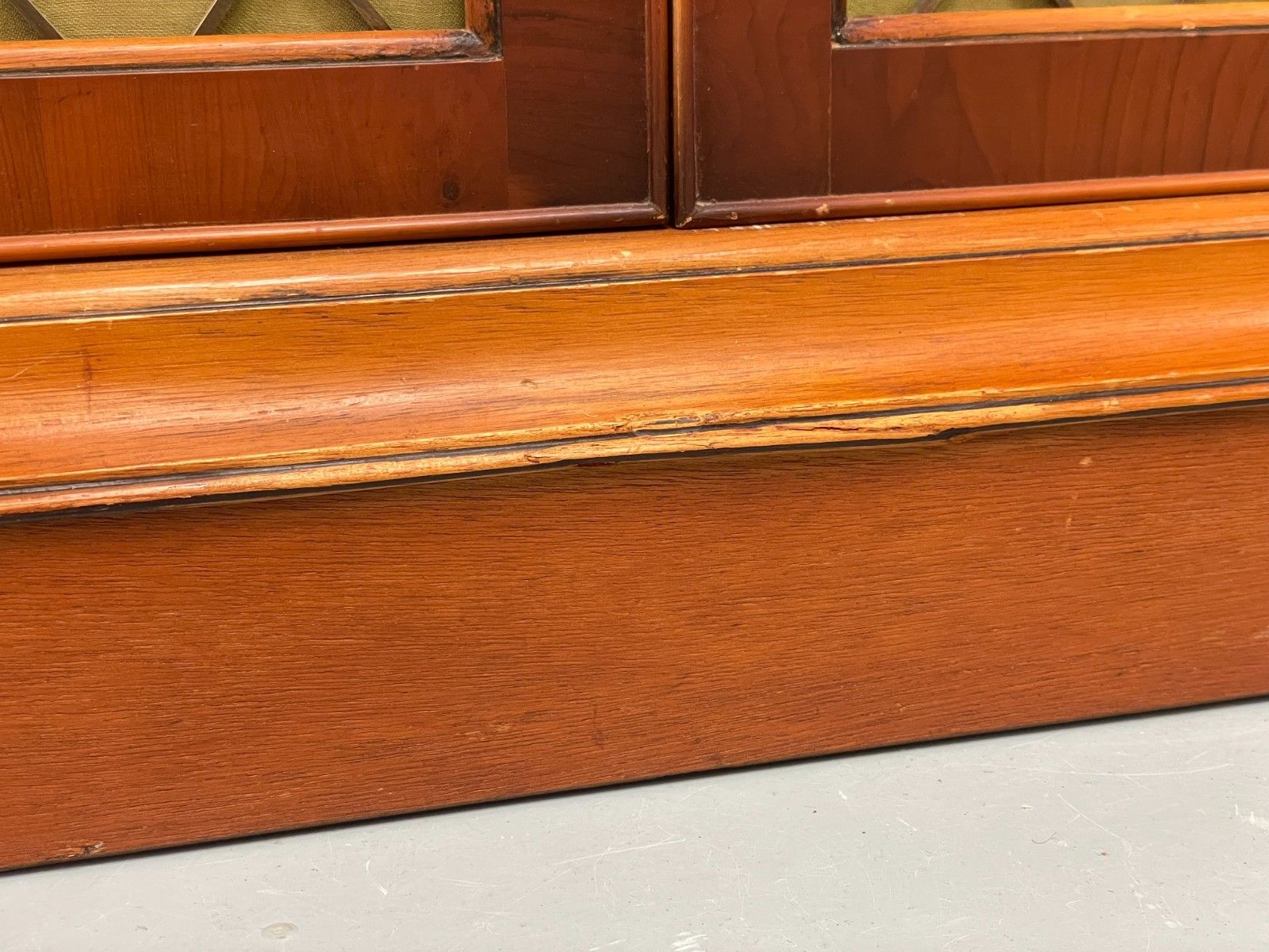 Vintage Regency Style Sideboard 1960s Cherry Wood Shelving Brass Eb11505 Mwoo photo buy