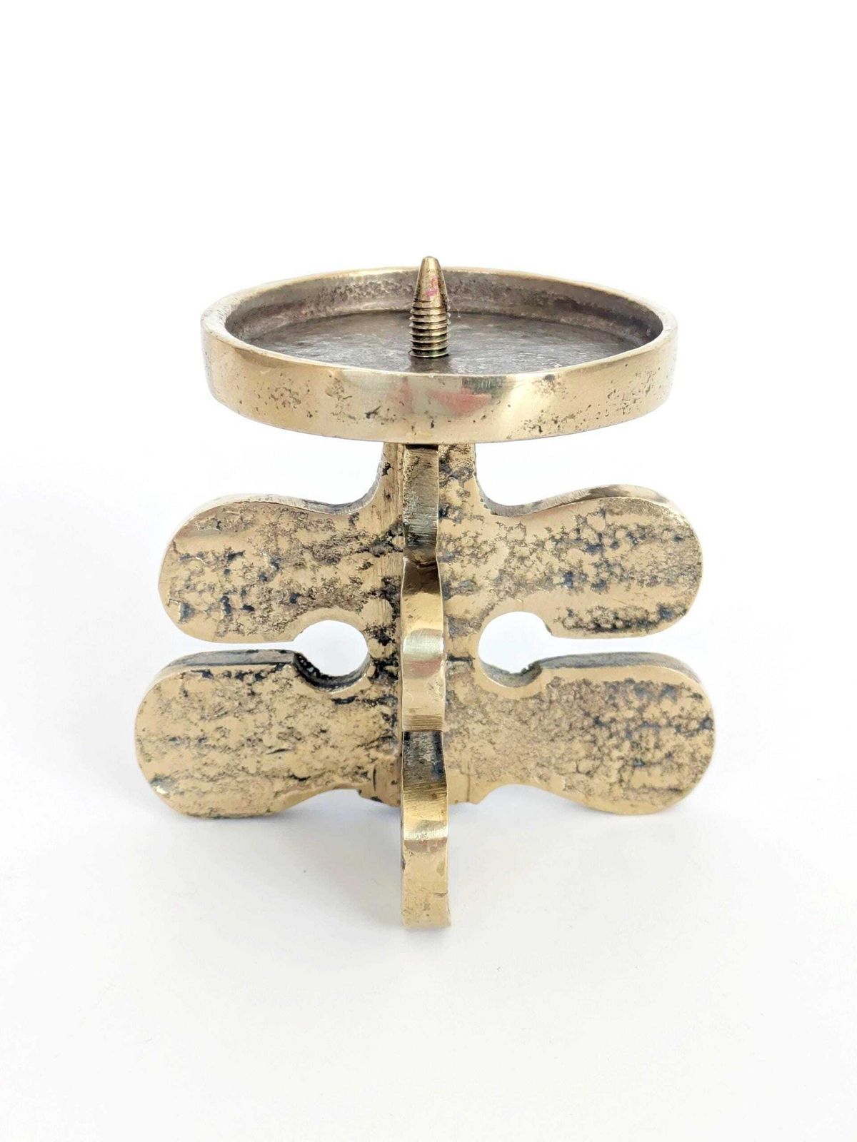Midcentury Gallo Brass Pillar Candle Holder, Brutalist Design By Giuseppe Gallo, Italy 1960s photo buy