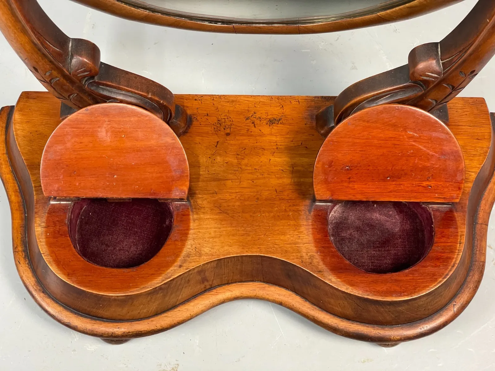 Home Decor Antique Walnut Swing Mirror Victorian With Trinket Compartments Eb11553 Mwoo photo