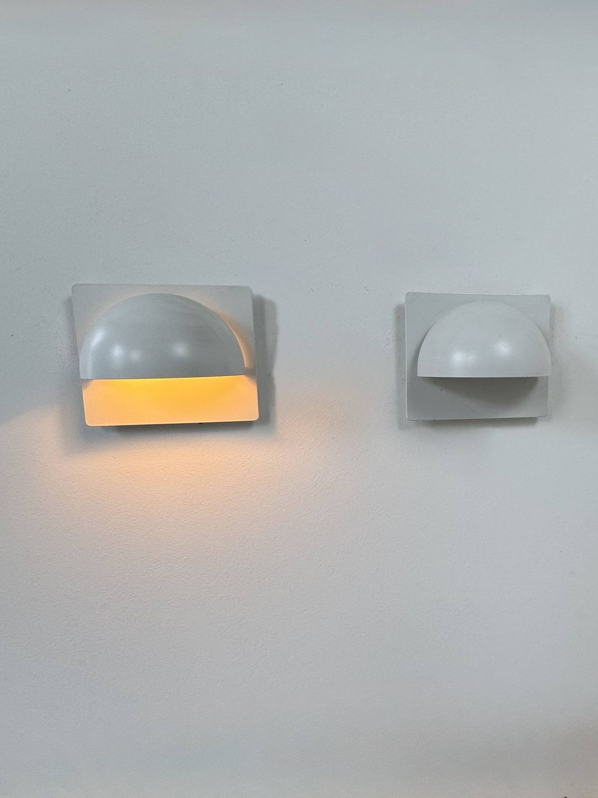 Pair Of Vintage Louis Poulsen Wall Lights, Matte White Lacquered Metal, Sweden, 1980. photo buy