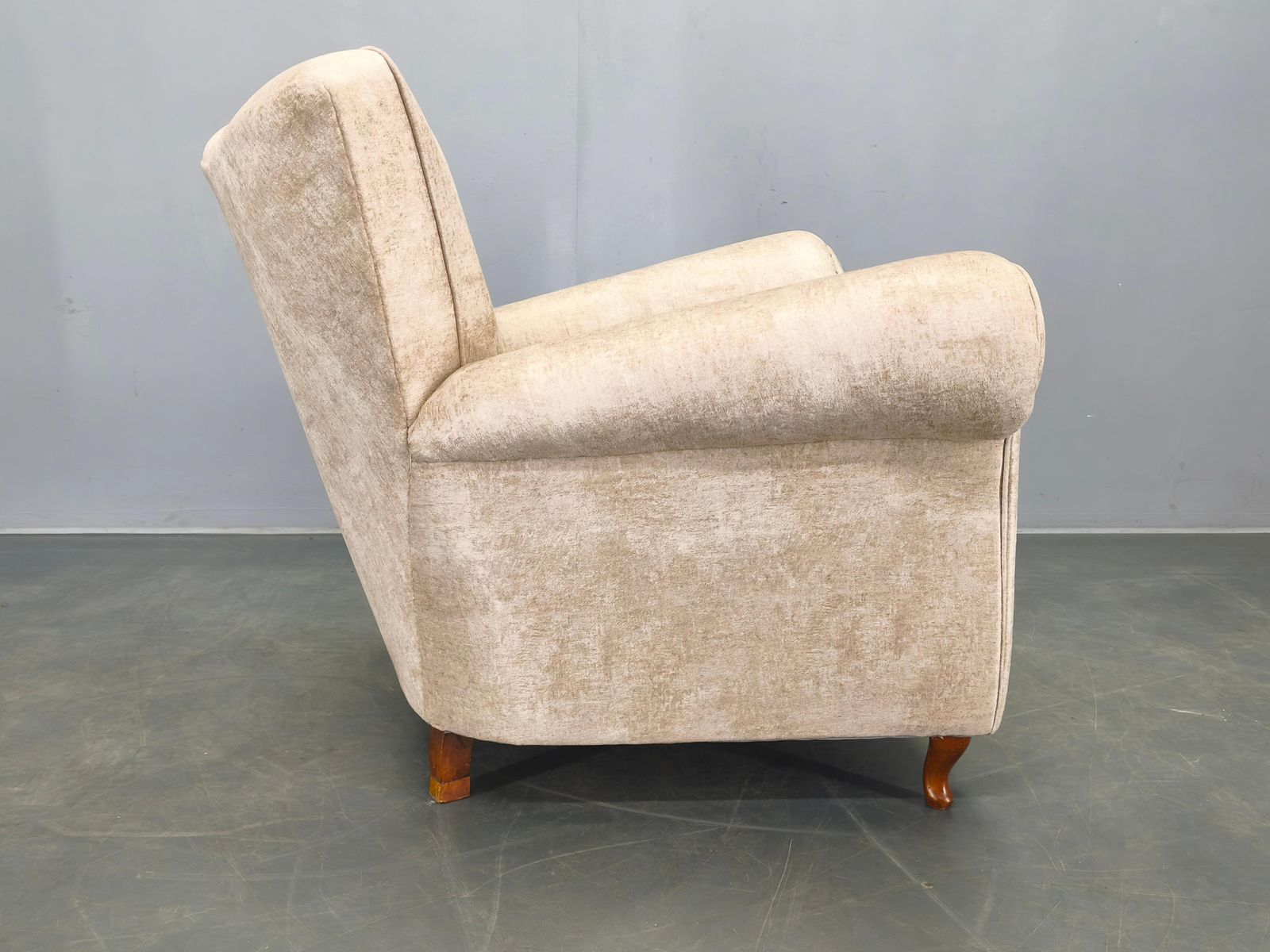 Italian Mid Century Velvet Lounge Armchair, 1950s photo for sale