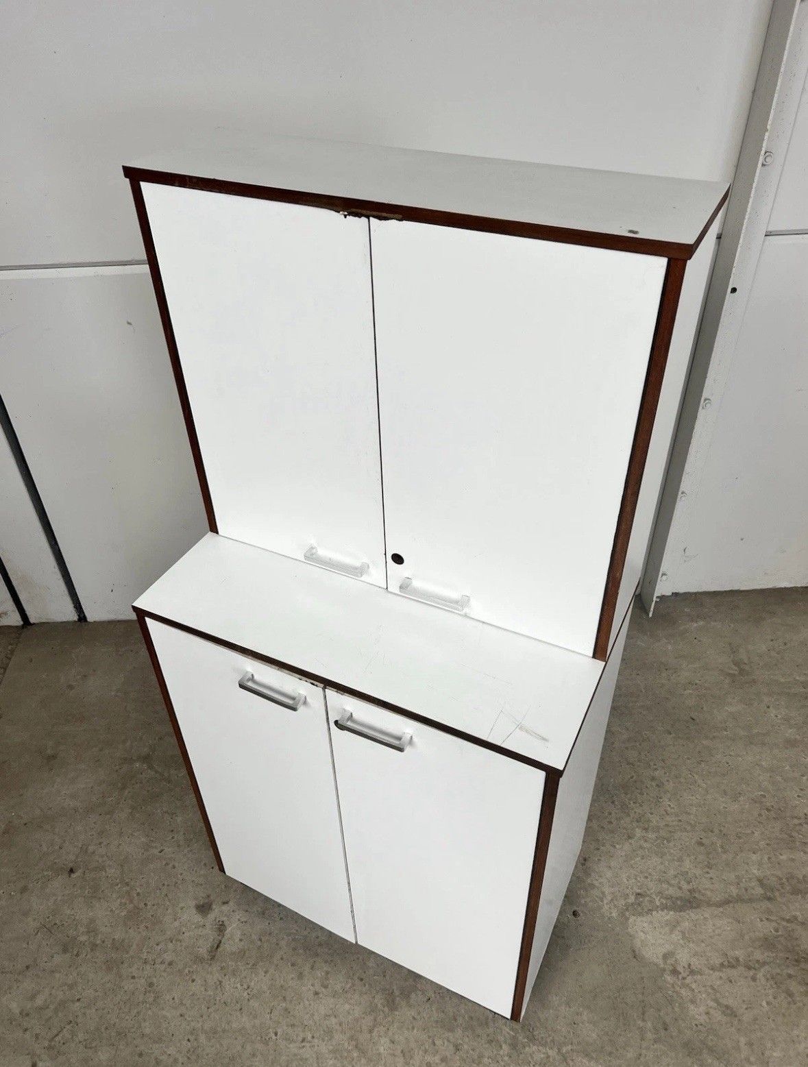 Vtg Late Mid Century Medical Cabinet Sideboard Wall Unit Retro Bookcase 1083 photo for sale