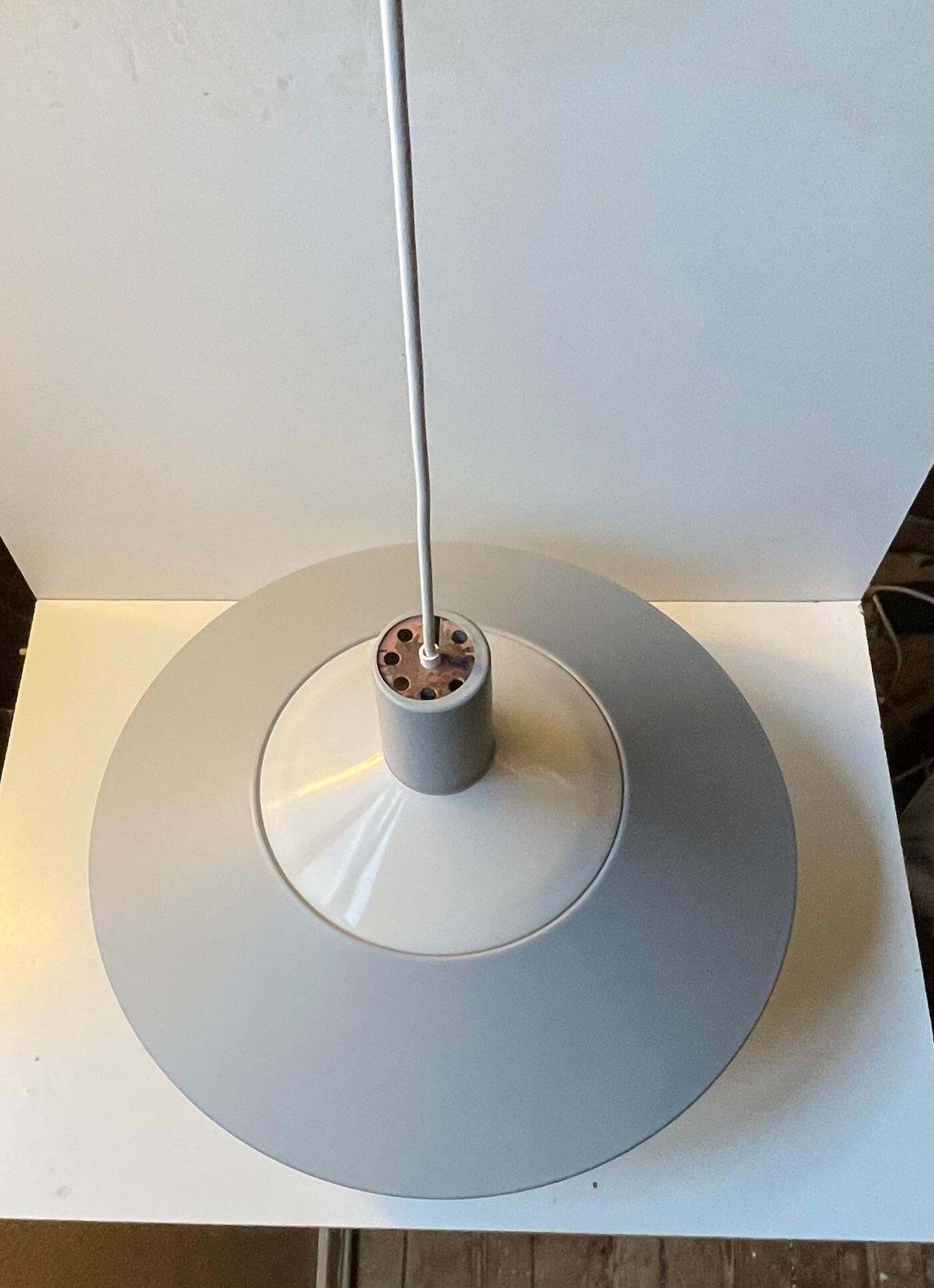Vintage Louis Poulsen Grey Pendant Lamp 'Klassependel', 1960s photo for sale