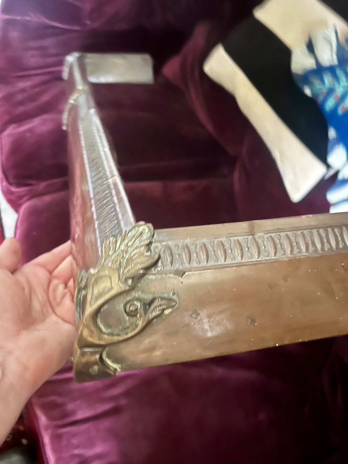 photo furniture Arts & Crafts Copper & Brass Fireplace Fender – Edwardian C.1900