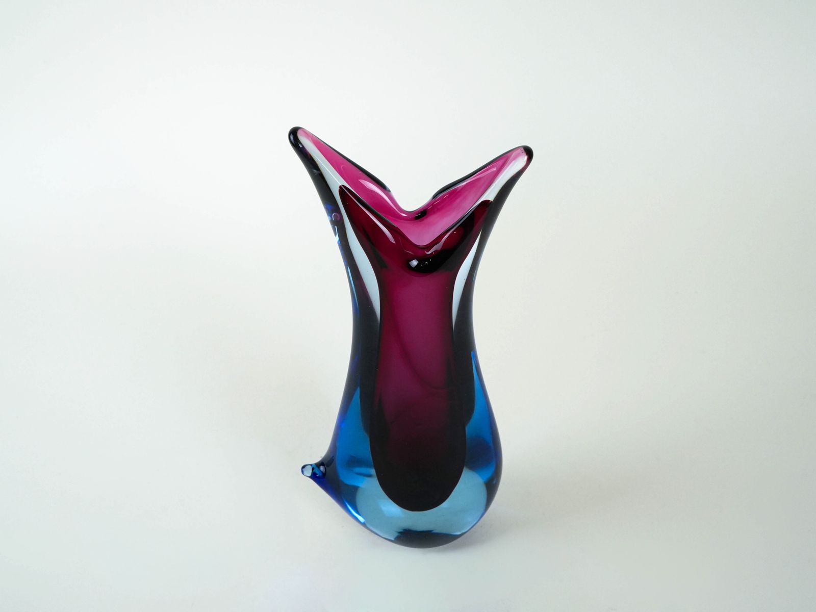 Vaas, Murano Glas, Italiaans Design, Jaren 1960, Made In Italy photo vintage