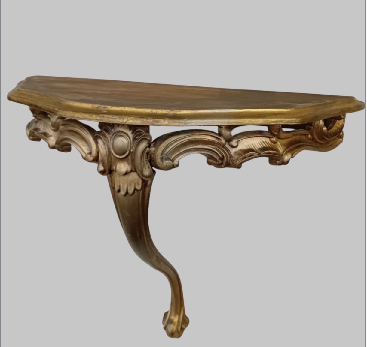 20th Century Gilt Polymer Console Table In The Louis XV Style photo furniture