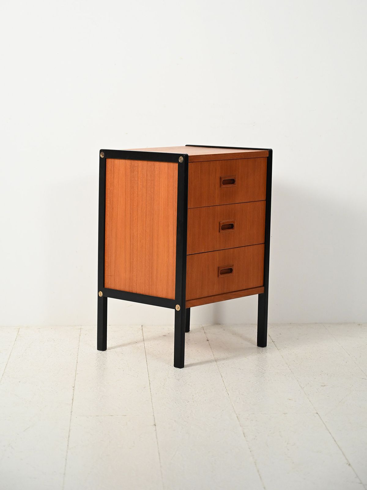 Small Scandinavian Chest Of Drawers With Black Profiles By Bodafors photo for sale