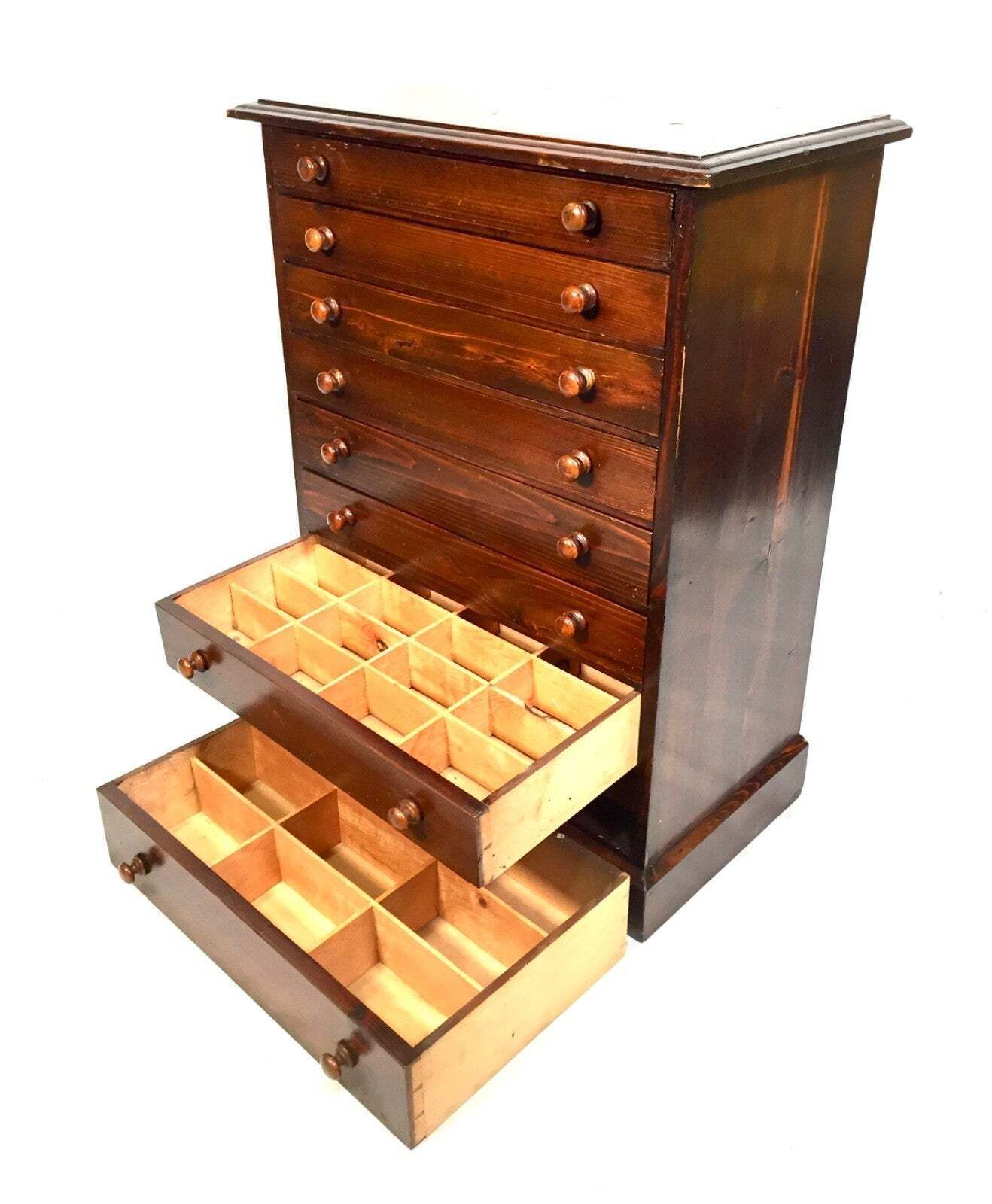 Antique Wooden Large Tabletop Collectors Cabinet Specimen Chest Of Drawers C1900 photo buy