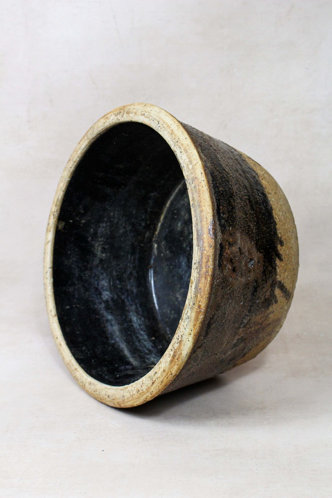 Wabi Sabi Antique Dark Glazed Terracotta Bowl Small  188.1 photo Garden Decor