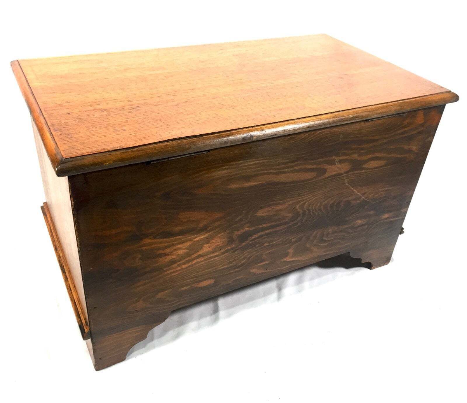 Vintage Wooden Oak Panelled Blanket Box / Coffer / Mid Century C.1950 / Antique photo vintage