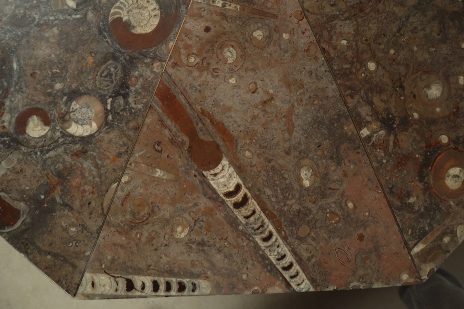 Furniture Coffee Table Made Of Fossil Stone, France, 1970s. photo