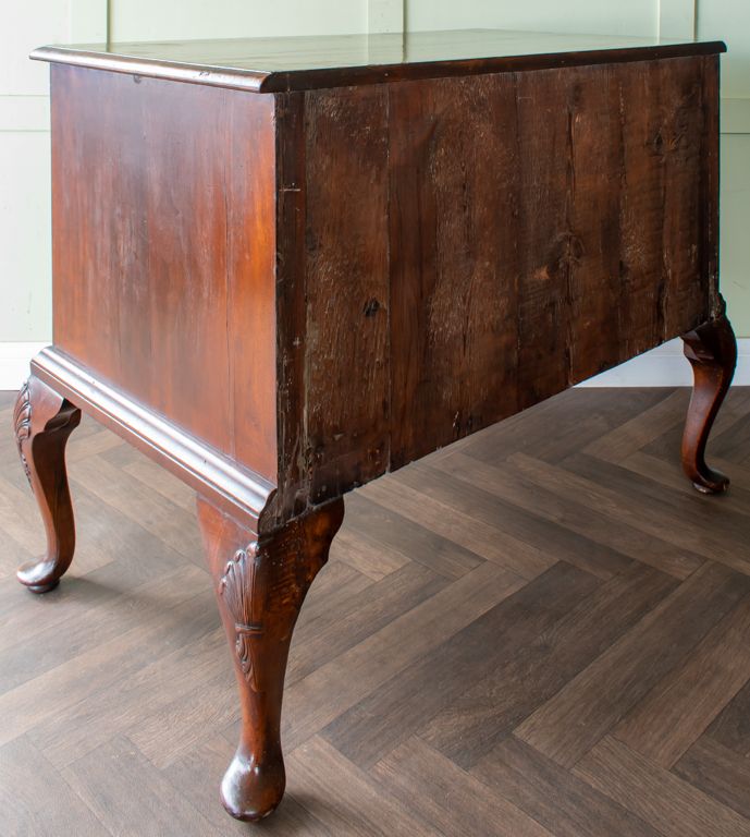 Queen Anne Inlaid Burr Walnut 2 Drawer Chest On Stand photo for sale