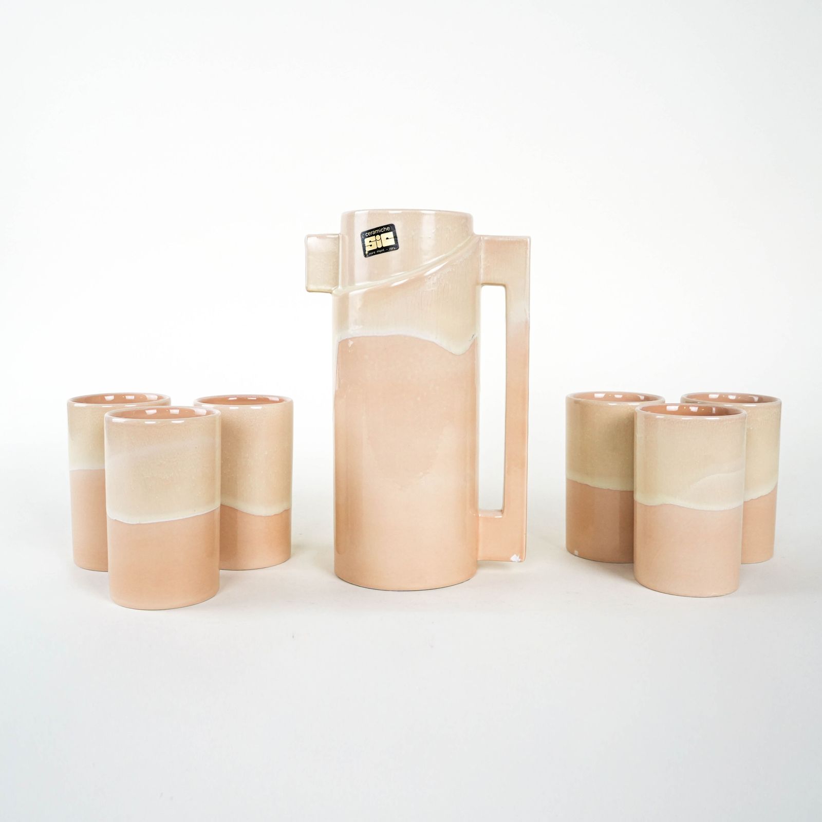 Ceramic Jug And Cup Set, Italian Design, 1960s, Manufacturer: Ceramiche Sic photo furniture