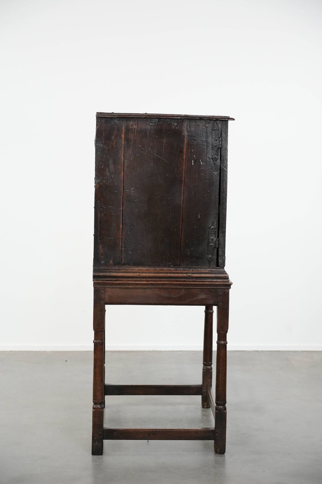 Unique Antique English Cabinet / Cabinet On Stand Of Oak From The 17th Century With Beautiful Original Details photo 1908.0