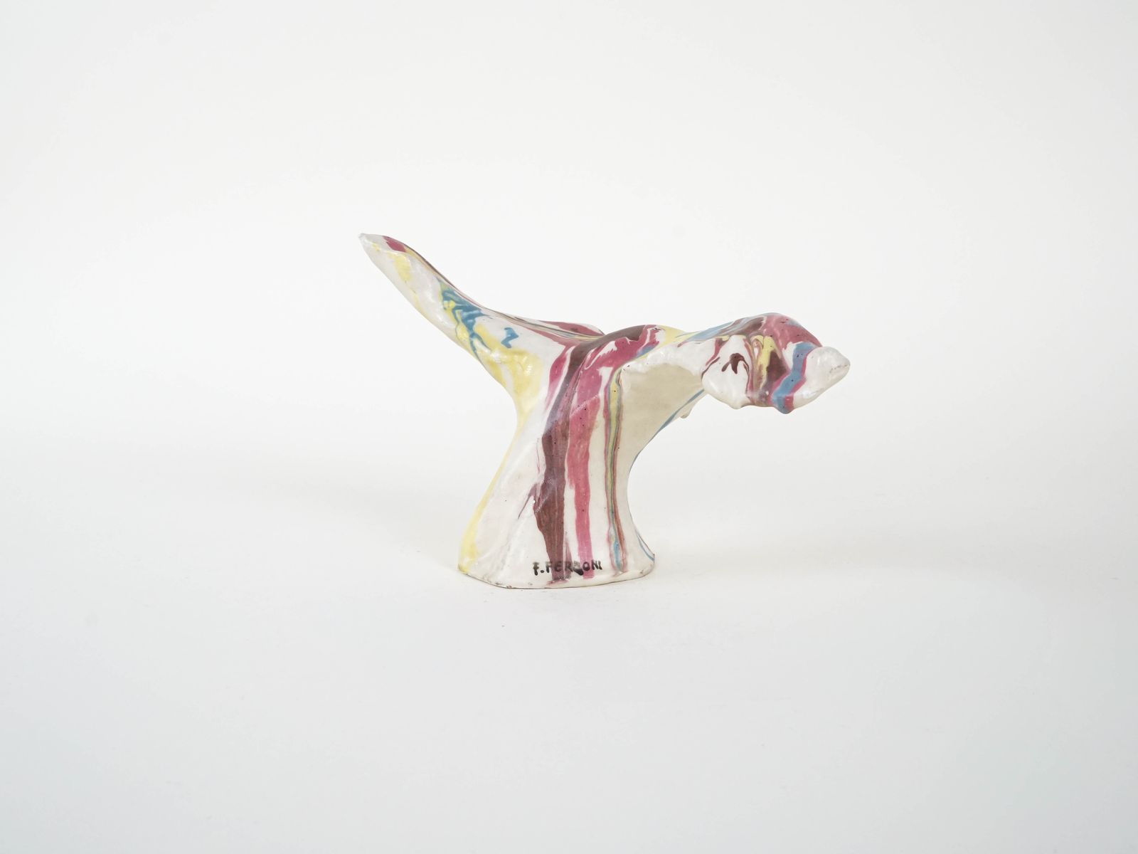 Ceramic Bird Sculpture, Italian Design, 1970s, Manufacturer: F. Ferroni photo 379.0