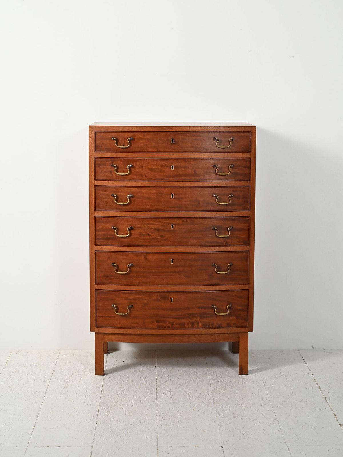 Scandinavian Mahogany Chest Of Drawers With Brass Handles photo furniture