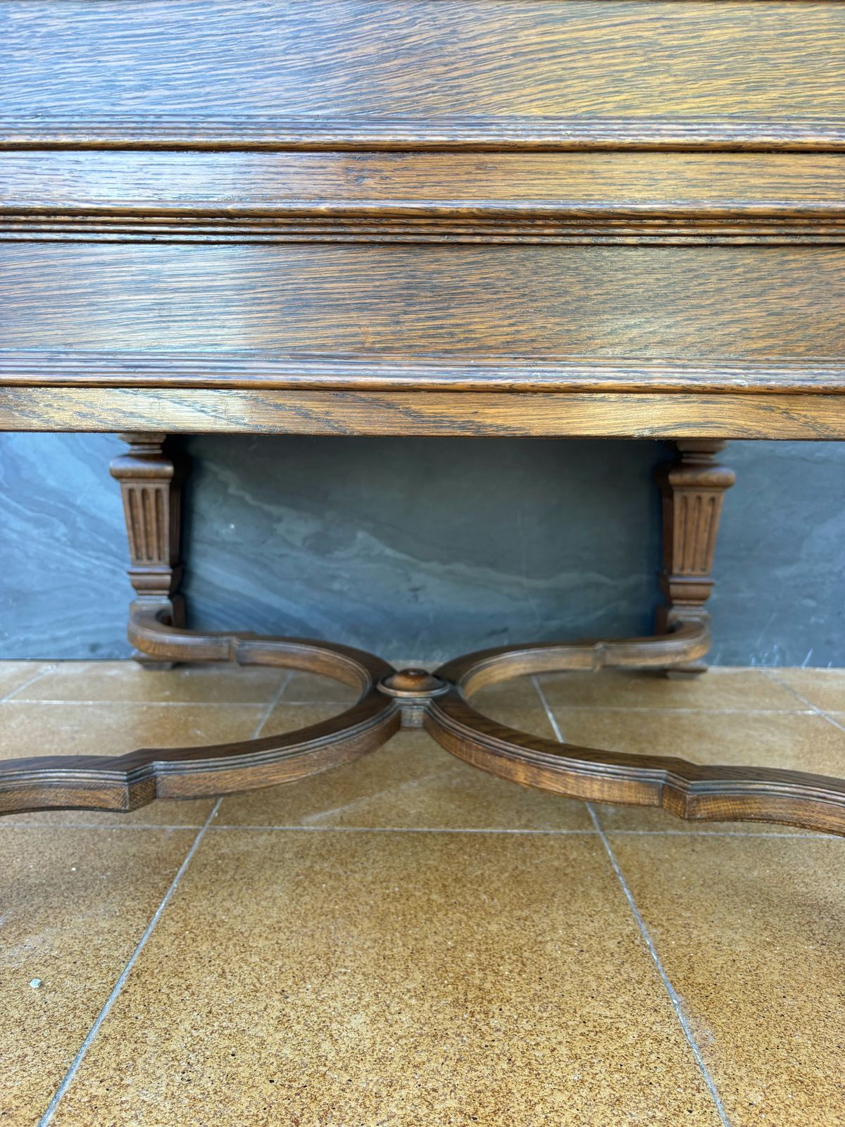 photo furniture Pair Of Spanish Classical Revival Style Oak Side Tables, Mid 20th Century