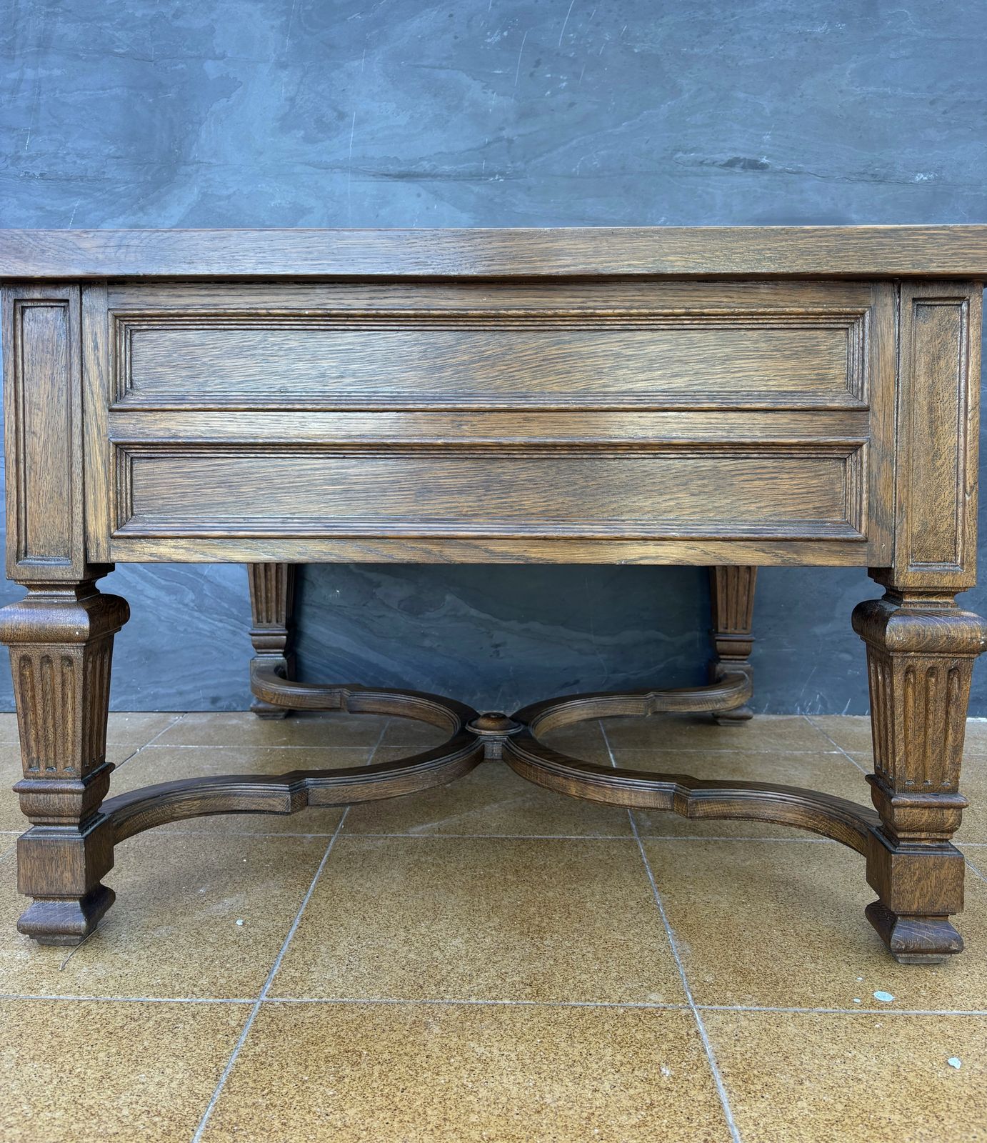 Furniture Pair Of Spanish Classical Revival Style Oak Side Tables, Mid 20th Century photo