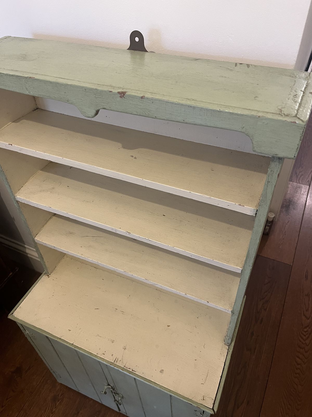 Antique Painted Cupboard With Shelves, Children And Adults Room photo Furniture