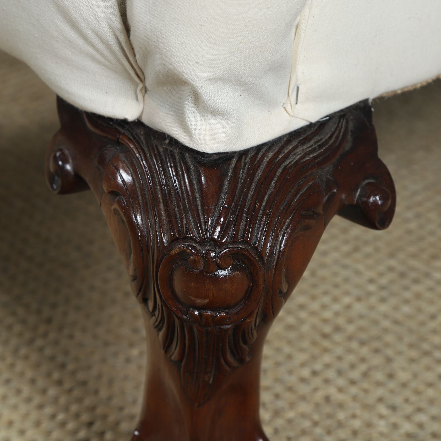 Antique English Chippendale Style Mahogany Wingback Chair / Armchair To Calico Stage (Circa 1860) photo buy