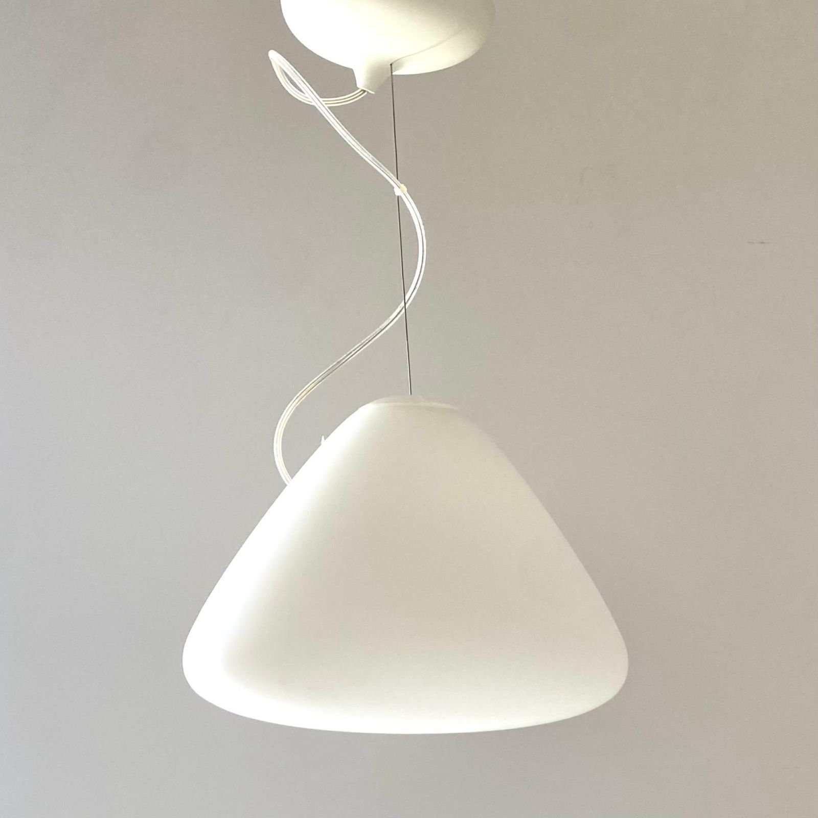 White Glass Pendant " Capsule " Designed By Ross Lovegrove For Artemide. Italy 2010
