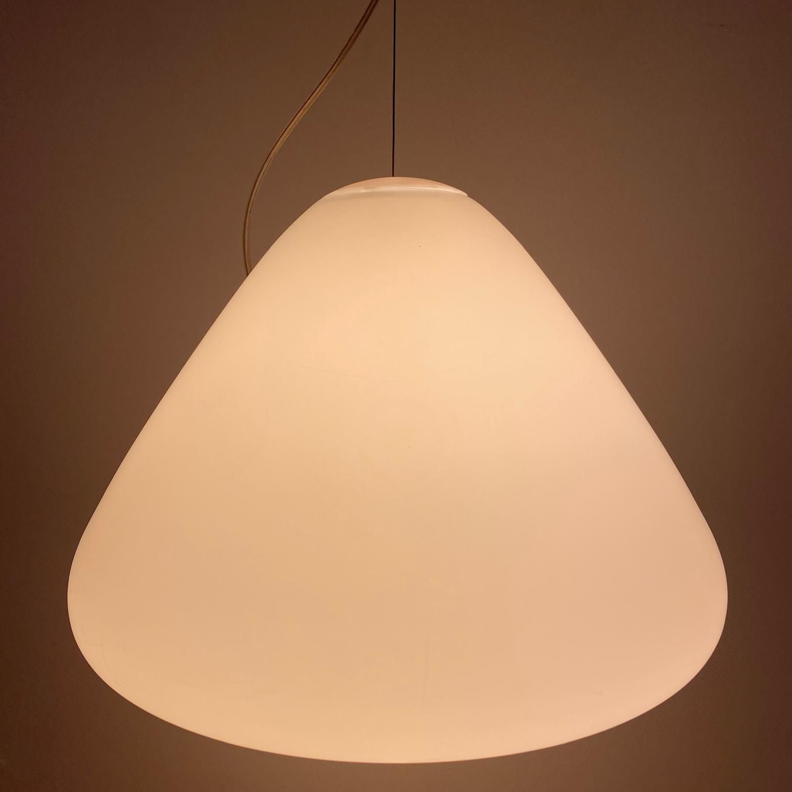 White Glass Pendant " Capsule " Designed By Ross Lovegrove For Artemide. Italy 2010 photo Lighting